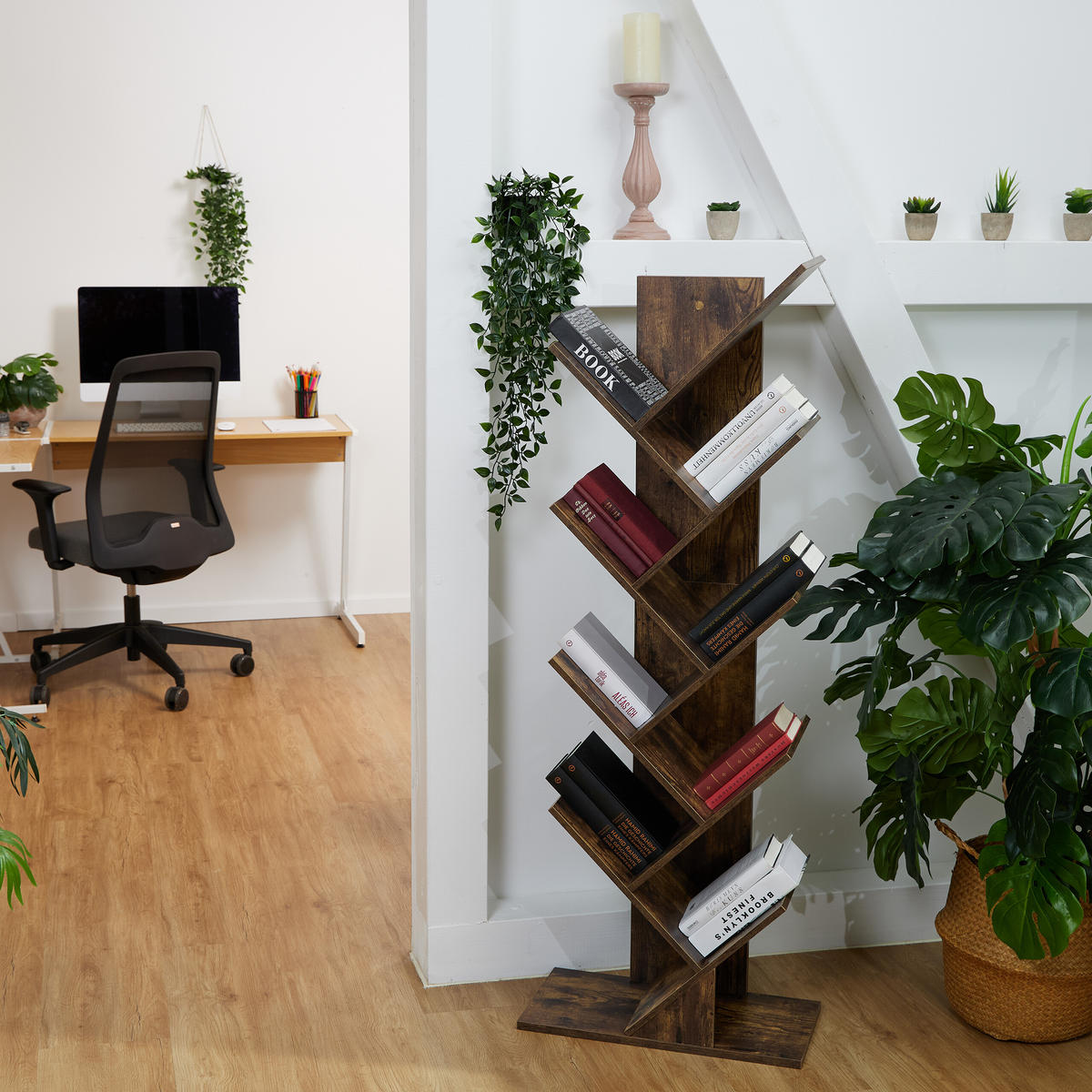 BÜCHERREGAL - Braun, Holzwerkstoff (51/138/25cm) - Relaxdays