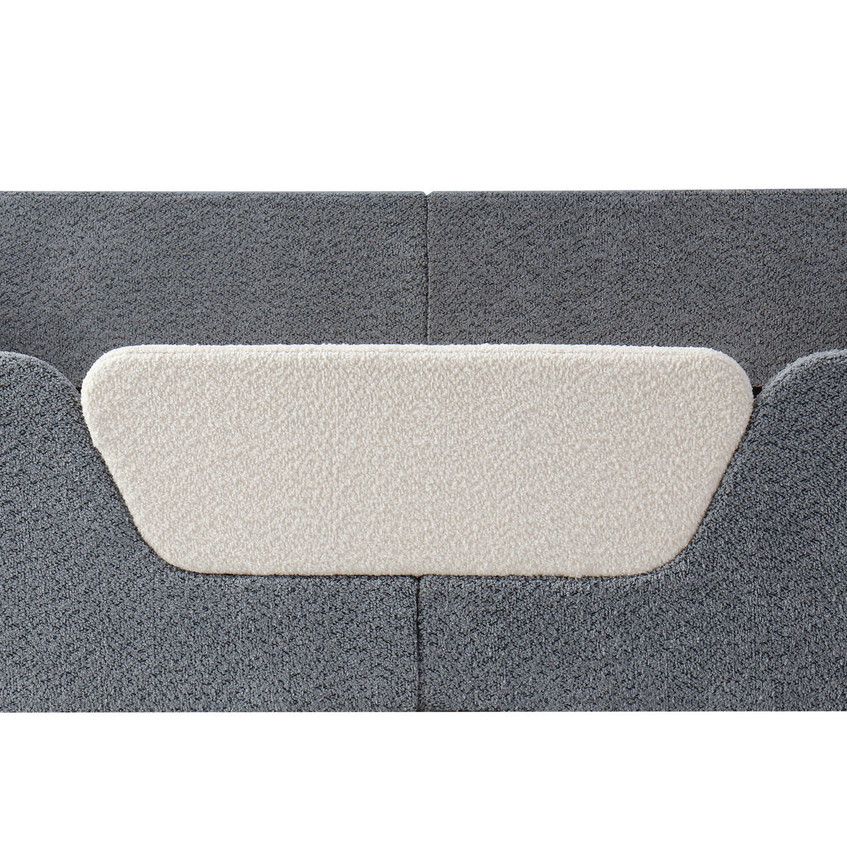 POLSTERBETT 140/190 mit Sicherheitsgitter, Stofftasche und Velours in Grau - Grau, Holzwerkstoff/Textil (140/190cm) - EVRYAE