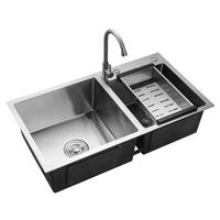SPÜLE Doppel Edelstahl mit Abtropffläche - Silberfarben, Metall (78/43/21cm) - Kaket