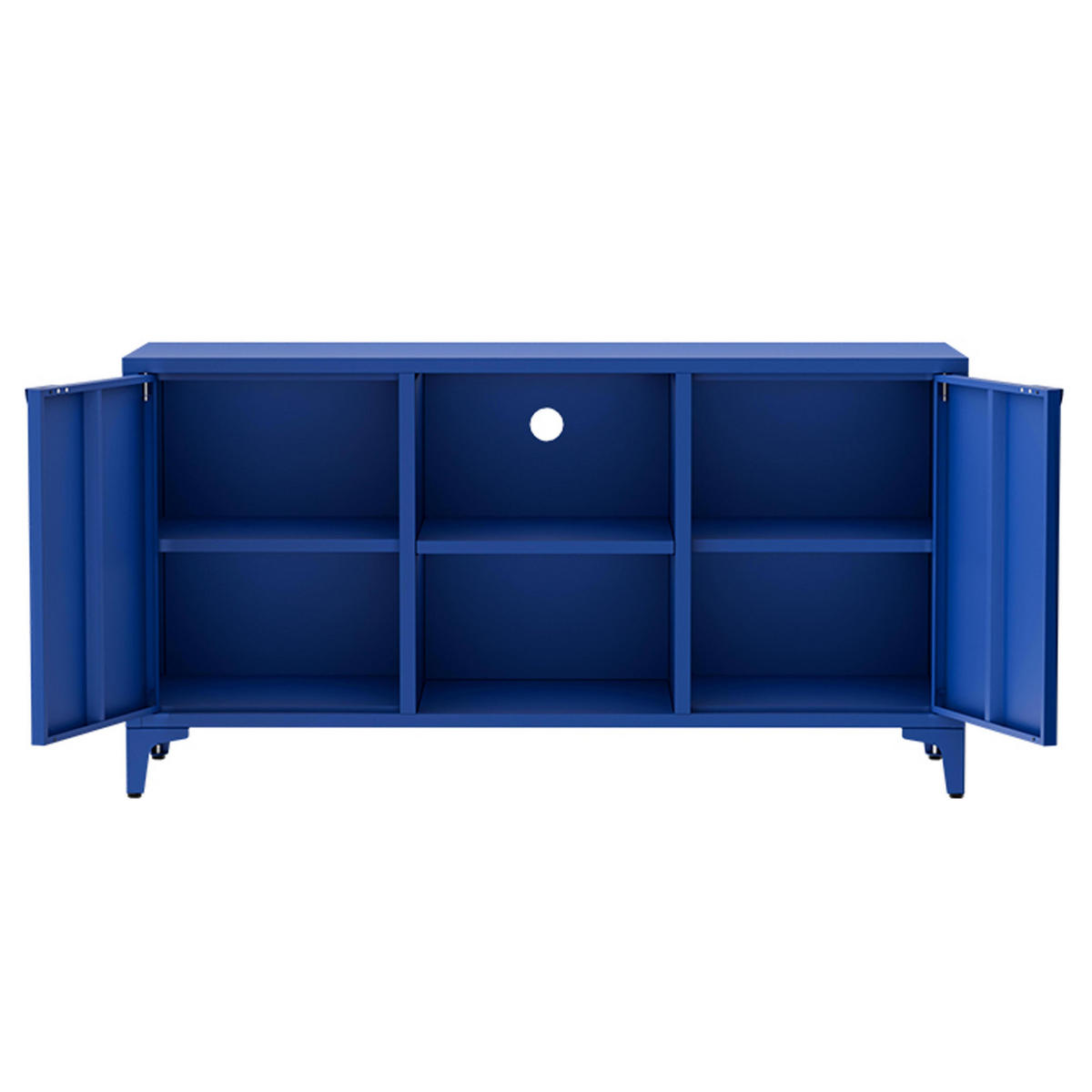 SIDEBOARD 120 cm, Dunkelblau - Blau, Metall (40/63/120cm) - Oviala