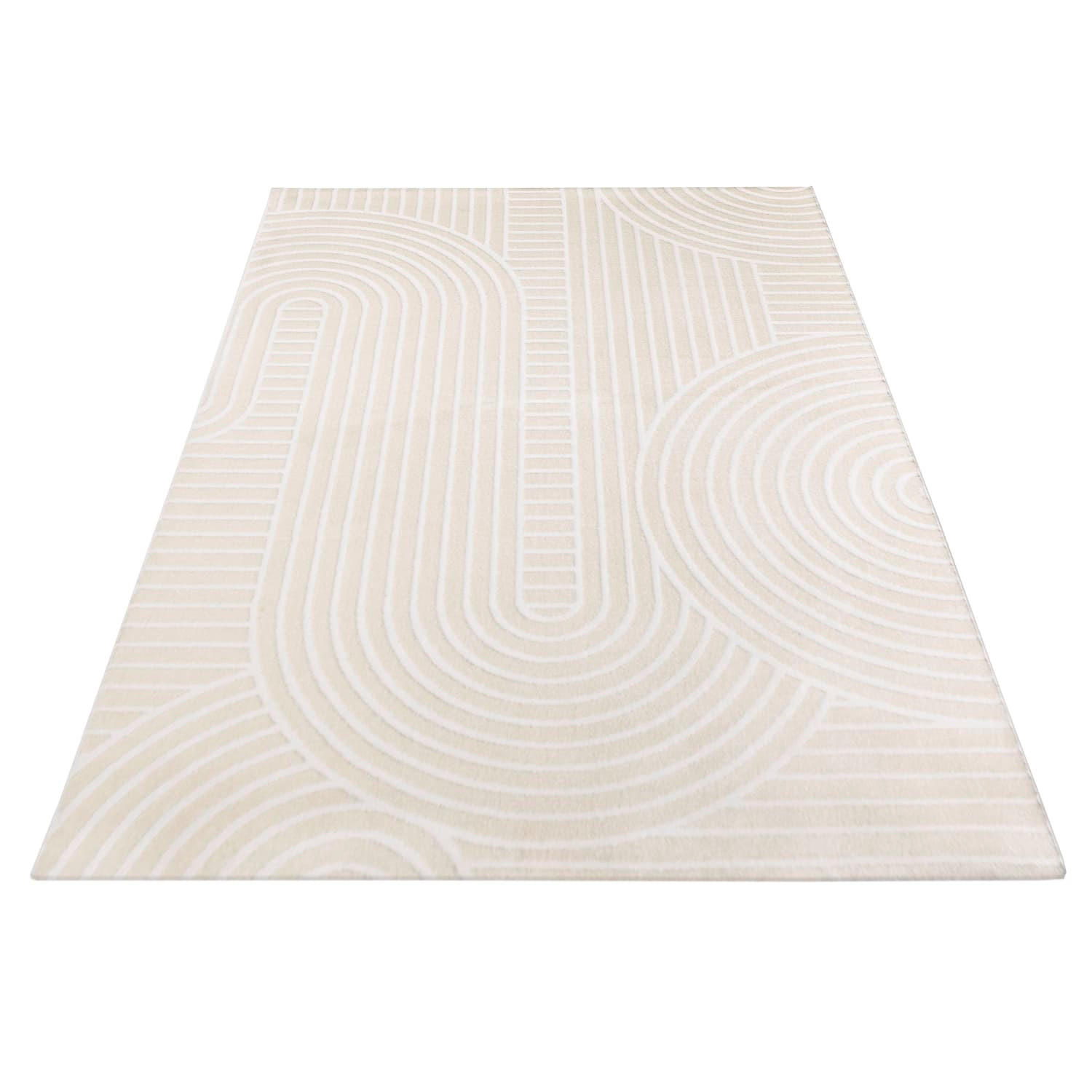 Paco Home Kurzflorteppich Creme 80x150 cm