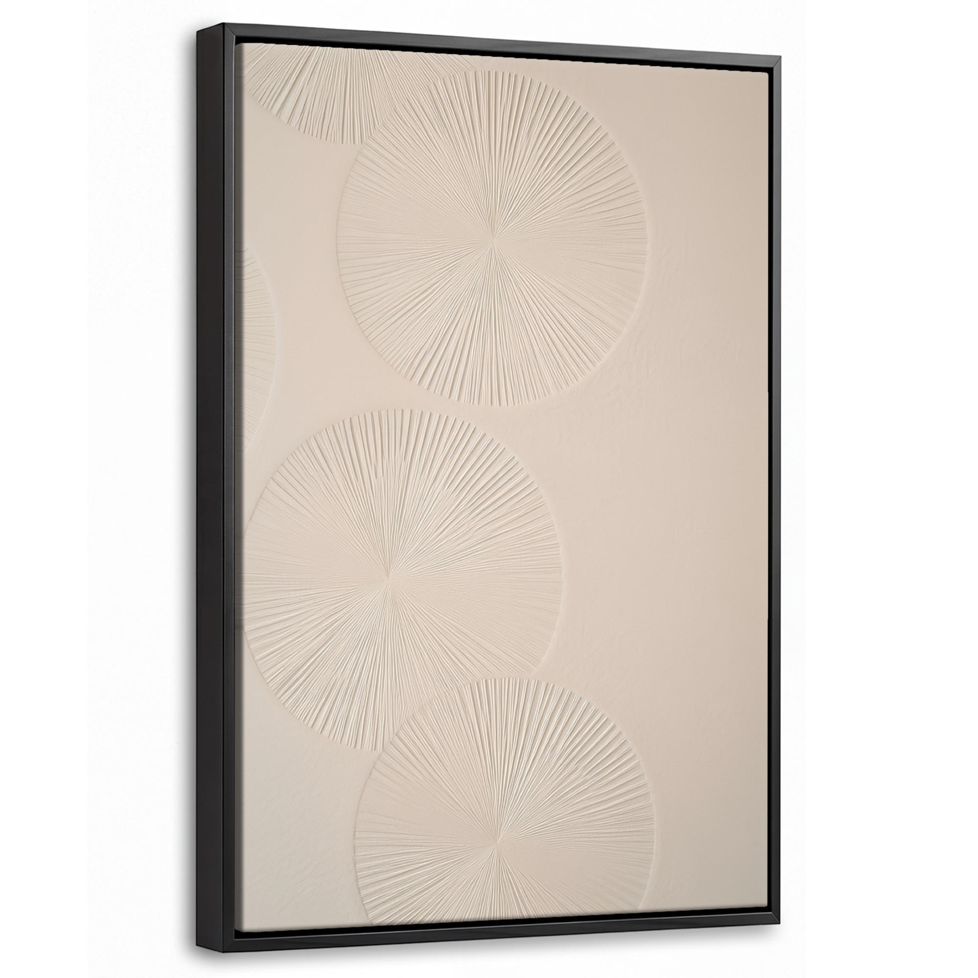 LEINWAND Bilder mit Rahmen - Japandi - Beige - Modern - 40x60 - Ecru, Textil (40/60cm) - MuchoWow