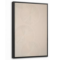 LEINWAND Bilder mit Rahmen - Japandi - Beige - Modern - 40x60 - Ecru, Textil (40/60cm) - MuchoWow
