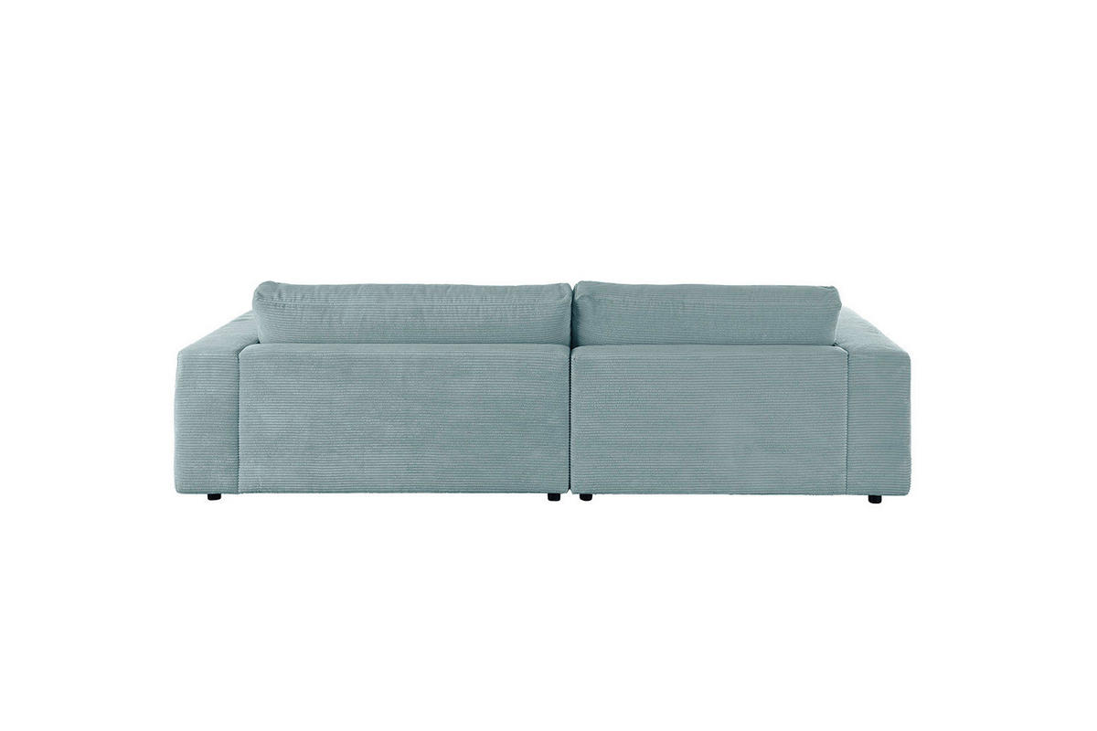 ECKSOFA MADELINE Hellblau Cord - Schwarz/Hellblau, Kunststoff/Textil (270/190cm) - KAWOLA