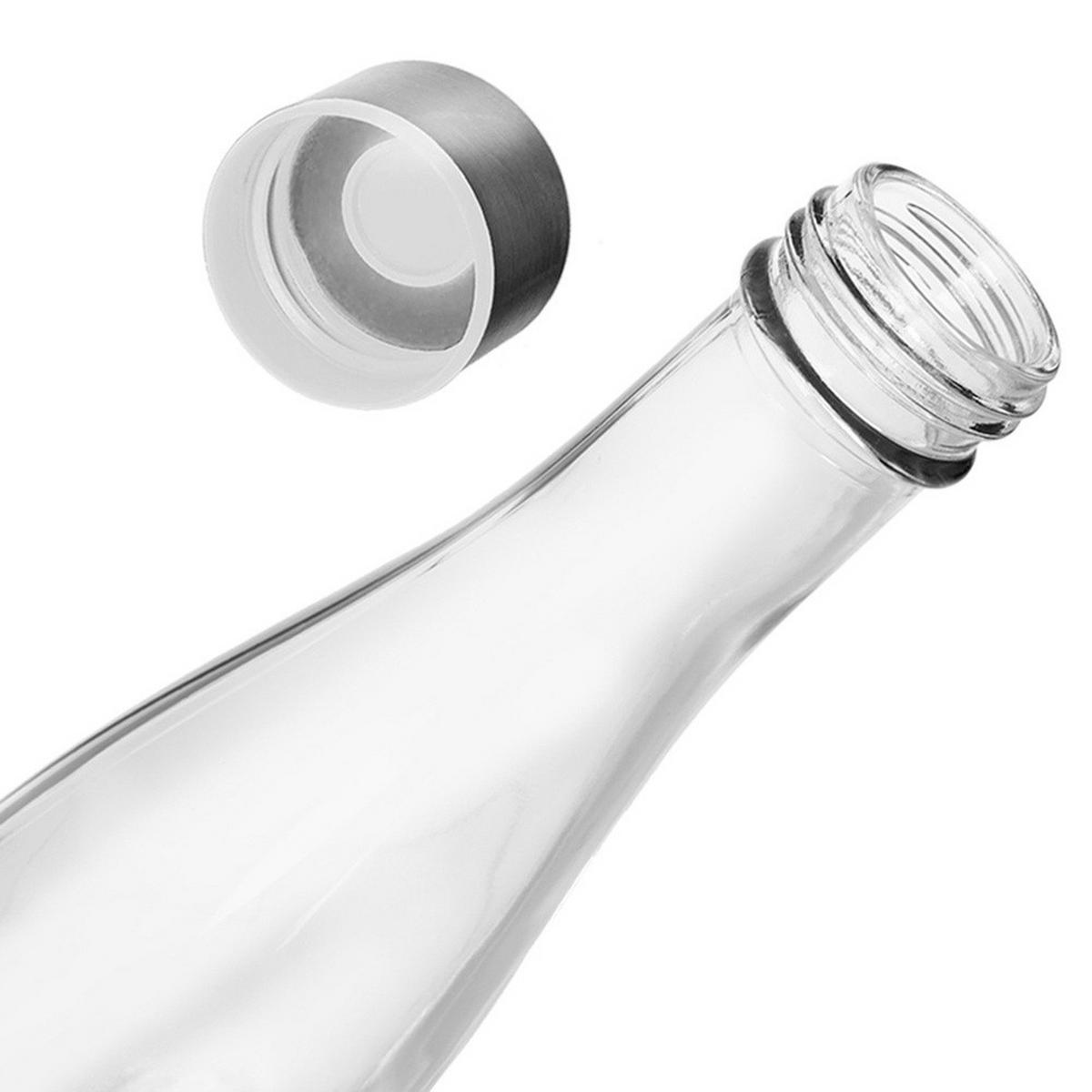 DESIGNFLASCHE Metallverschluss 480 ml Transparent - Transparent, Glas (7.5/25.5/7.5cm) - Orion 