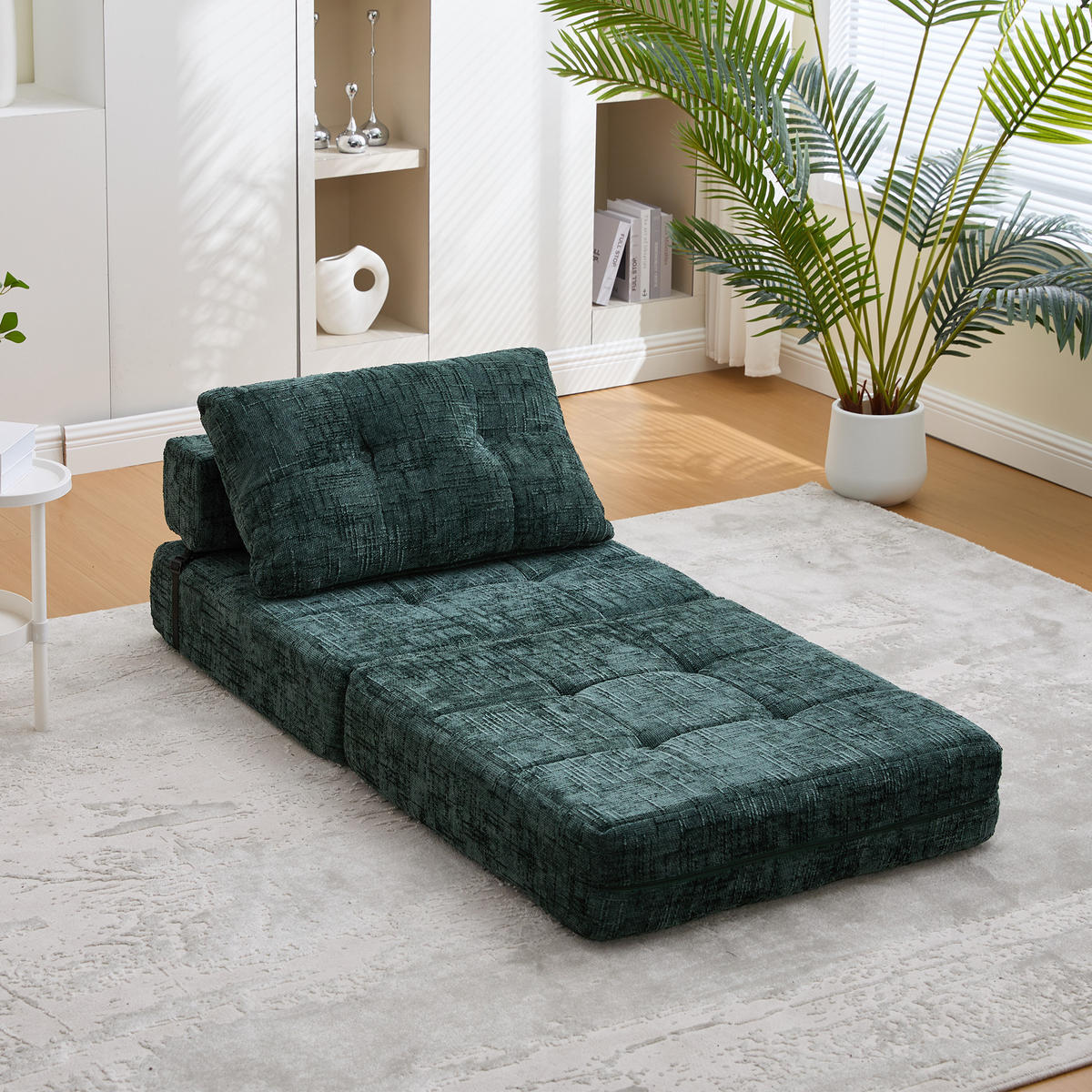 STOFFSOFA Grün inkl. Kissen, klappbar Relaxsessel 79x180cm - Grün, Textil (79/57/79cm) - PARAFTA HOME