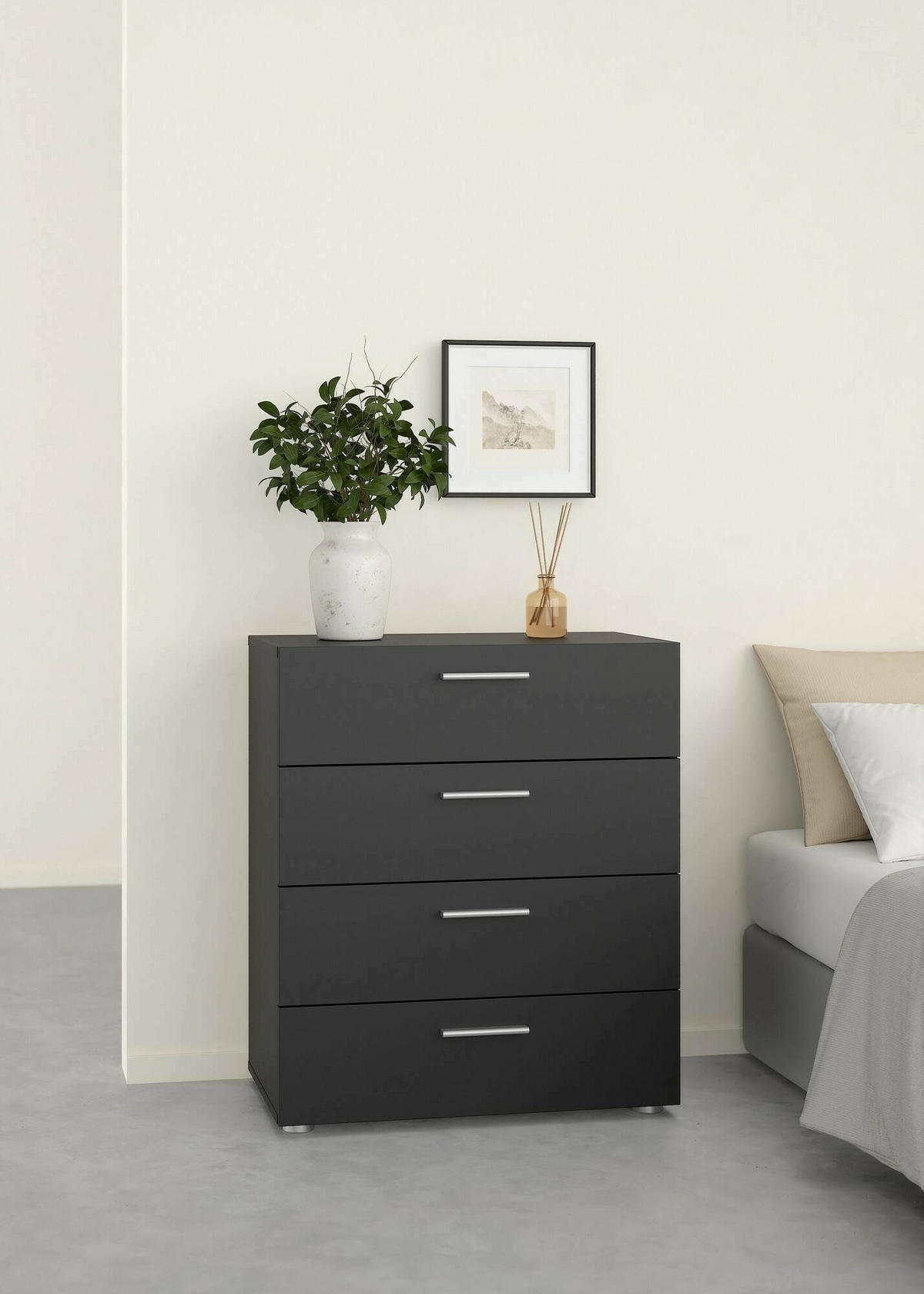 KOMMODE Schwarz 40.25/70/82 cm - Schwarz, Holzwerkstoff (70/82/40.25cm) - DMORA