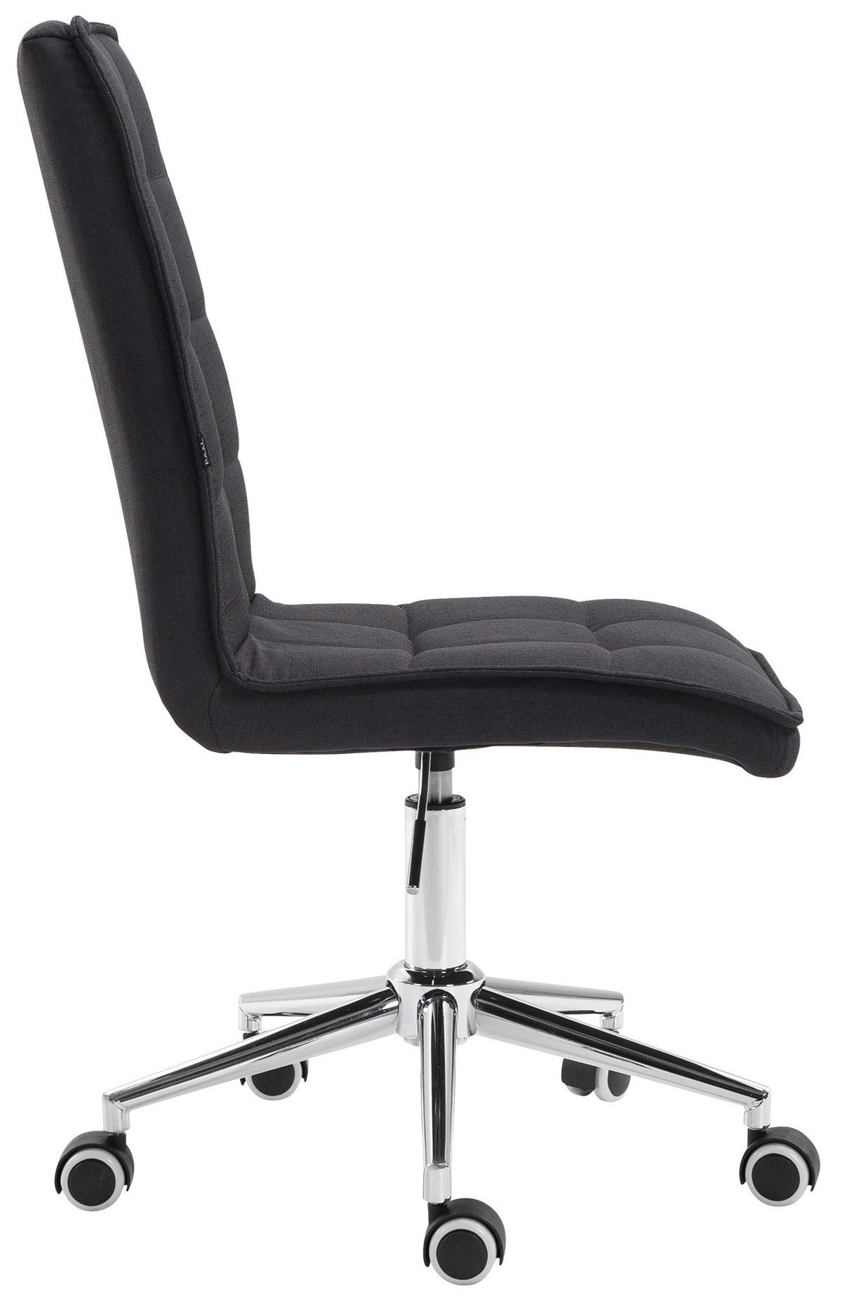 DREHSTUHL Stoff schwarz - Chromfarben/Schwarz, Textil/Metall (43/90/61cm) - CLP