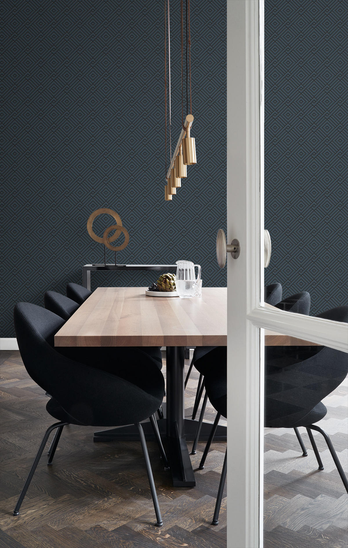 TAPETE 3D grafisches Motiv 50 x 900 cm - Blau, Papier (50/900cm) - Origin Wallcoverings