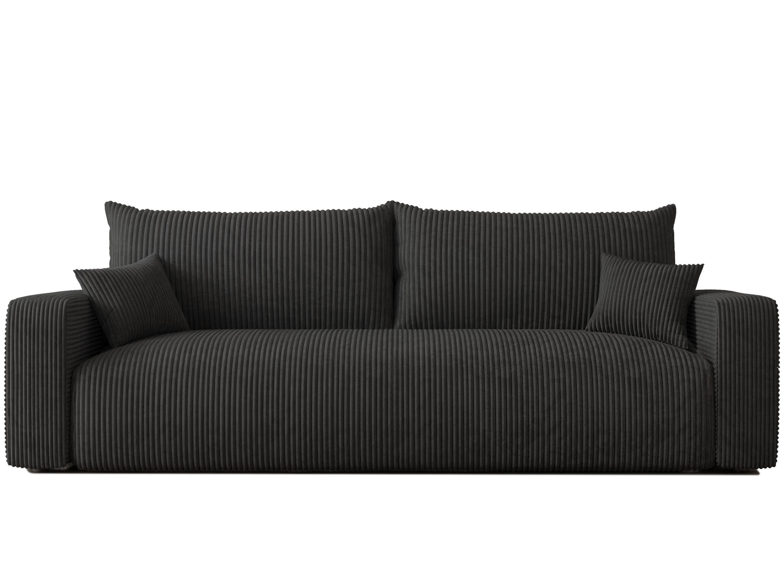SOFA mit Schlaffunktion, Schwarz - Schwarz, Holzwerkstoff (246/79/93cm) - Idohome