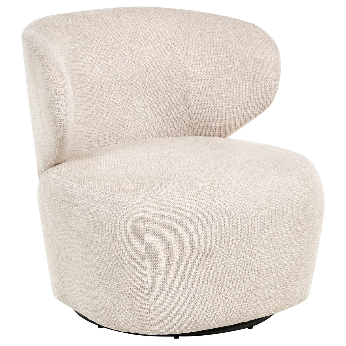 DREHSESSEL Stoff Beige Alvdal - Beige, Textil (74/73/79cm) - Beliani