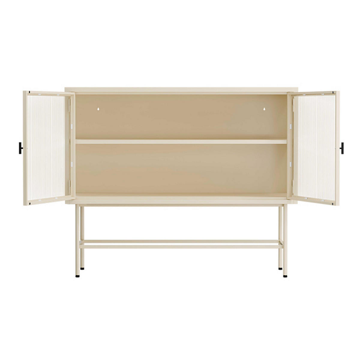 SIDEBOARD, Ekru - Weiß, Metall (43/90/110cm) - Oviala