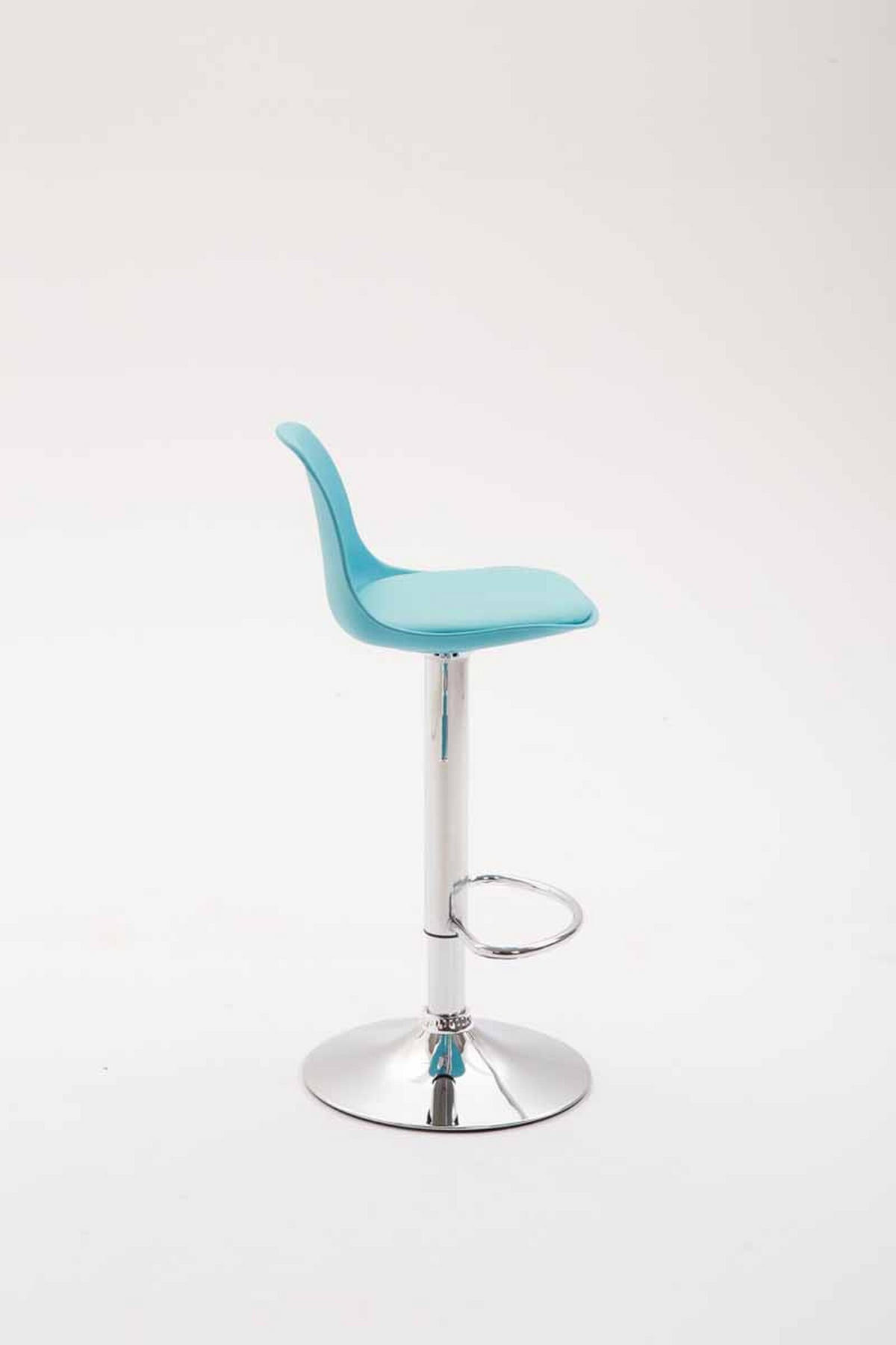 BARHOCKER Kilian, Gestell Metall in Chromoptik, Kunstleder Blau - Blau/Chromfarben, Kunststoff/Textil (39/100/43cm) - TPFLiving