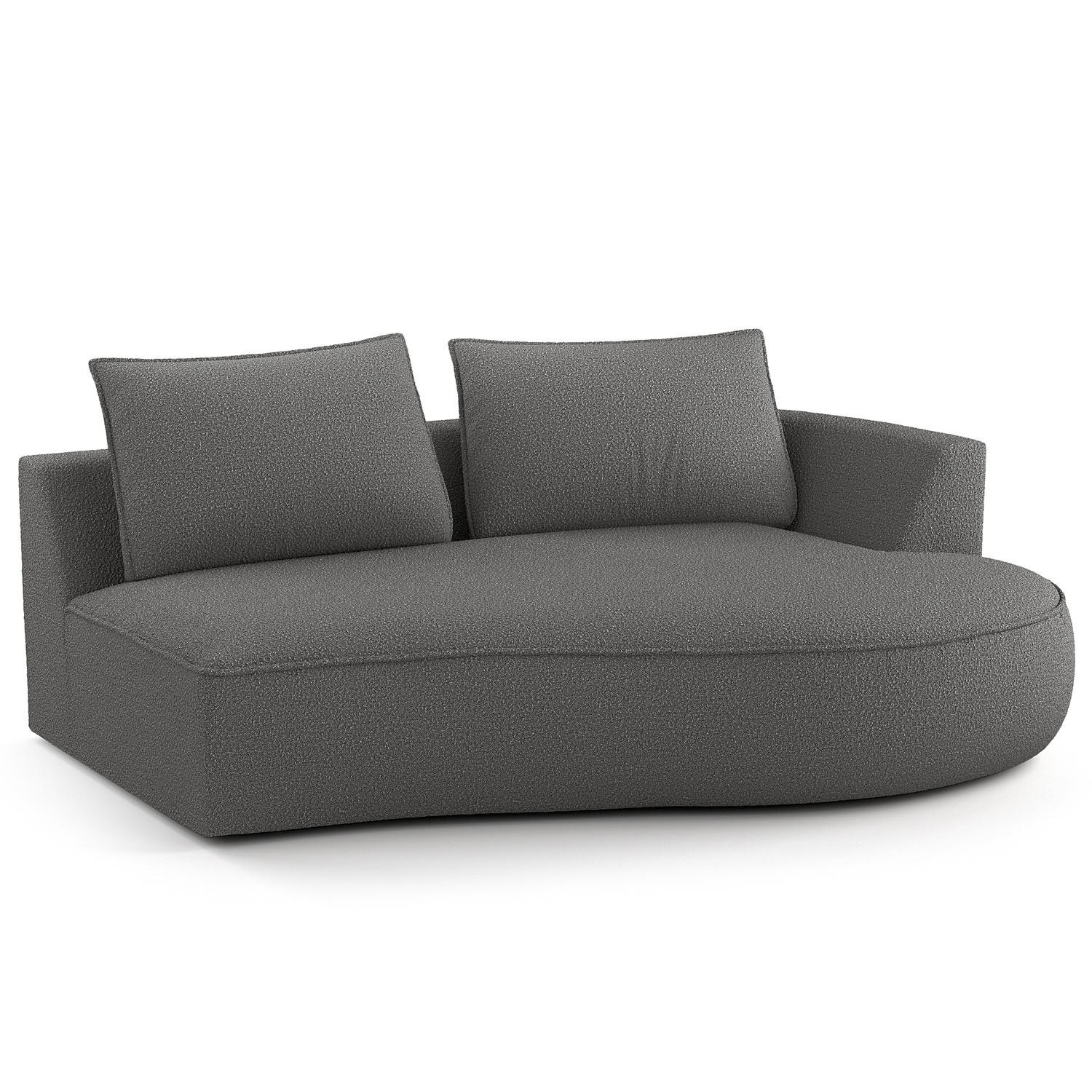 OTTOMANE - modular - Schwarz/Grau, Kunststoff/Textil (196/82/146cm) - home24