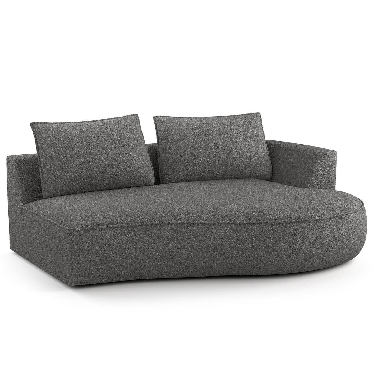 OTTOMANE - modular - Schwarz/Grau, Kunststoff/Textil (196/82/146cm) - home24