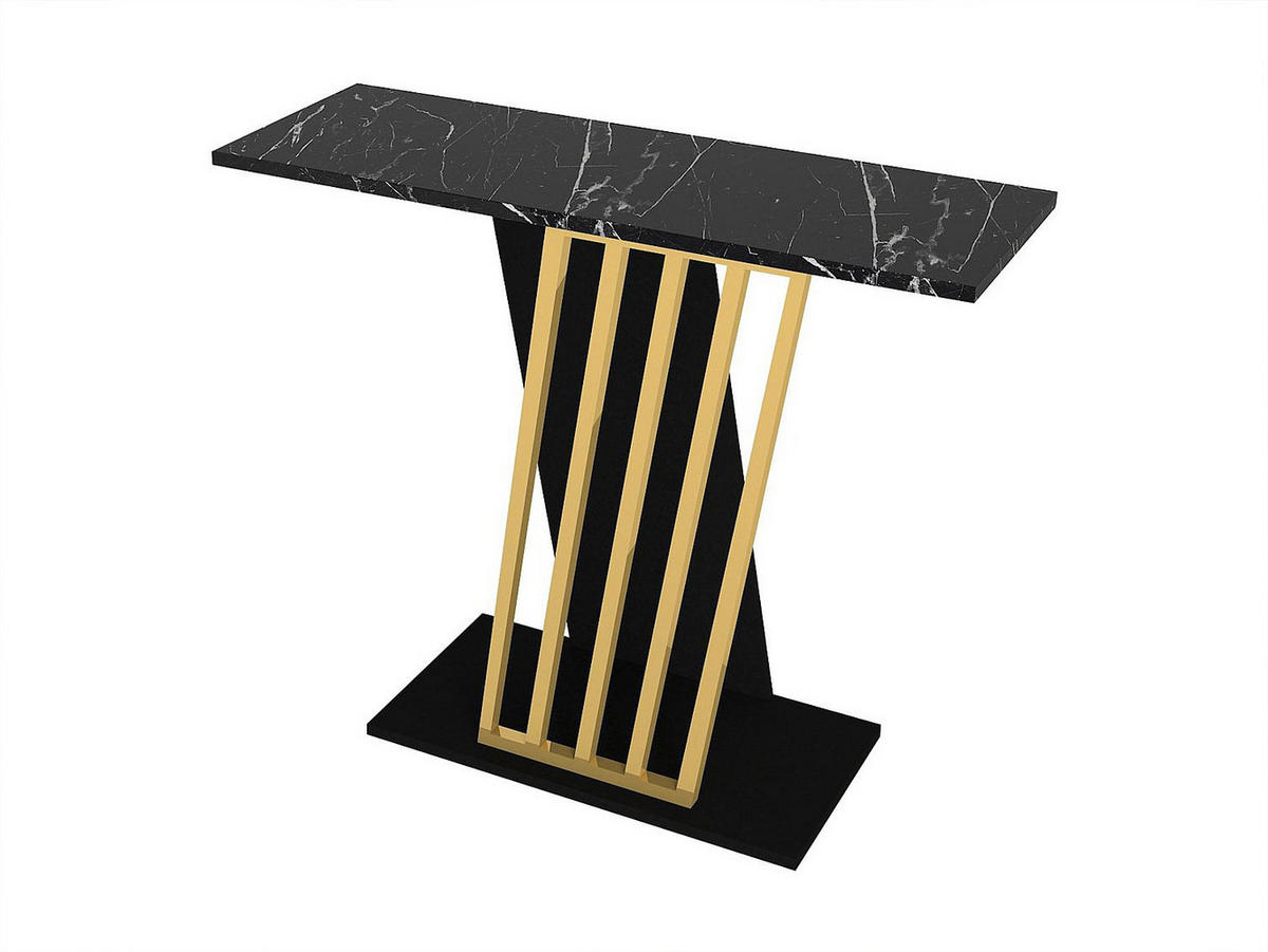 KONSOLENTISCH - 90 cm x 29.6 cm - Holz, Platte - Schwarz, Goldfarben - ORSONA - Goldfarben/Schwarz, Holz (29.6/90/76.8cm) - Vente-Unique