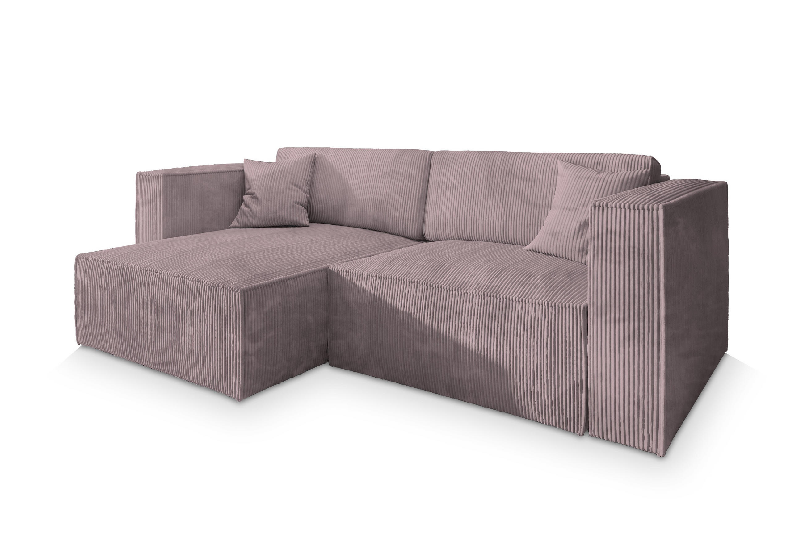 ROHOVÁ SEDAČKA NERIO šeříková - šedá/šeříková, dřevo/textil (245/148cm) - MASSENO