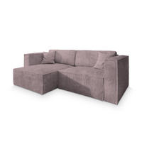 ROHOVÁ SEDAČKA NERIO šeříková - šedá/šeříková, dřevo/textil (245/148cm) - MASSENO