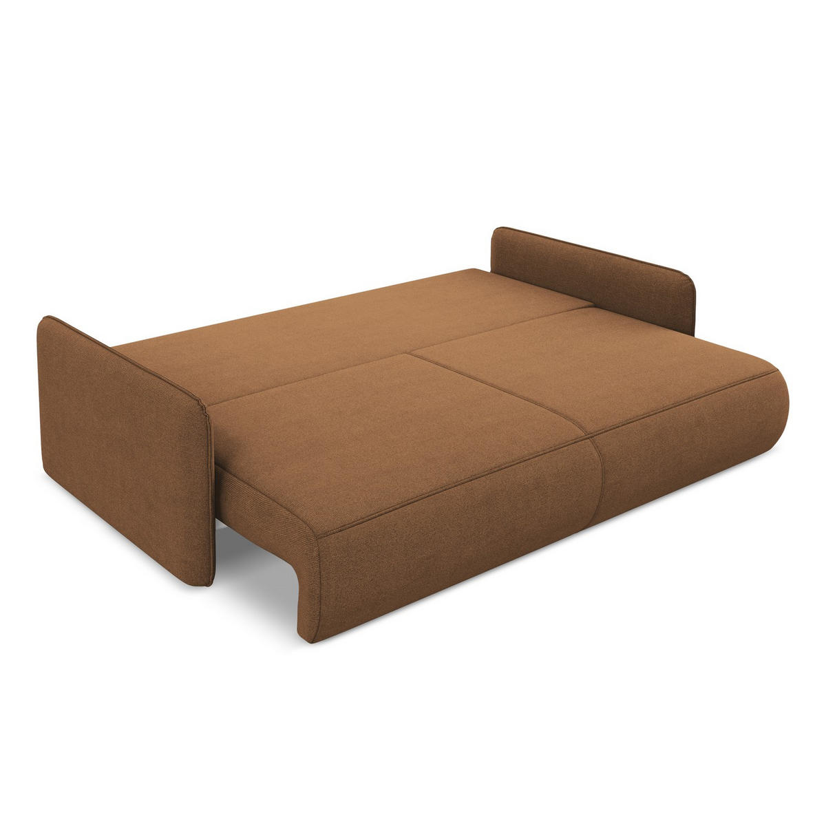 3-SITZER SOFA mit Schlaffunktion Strukturstoff Stoff Orange - Terracotta/Schwarz, Kunststoff/Textil (216/86/105cm) - LaMiaSofa