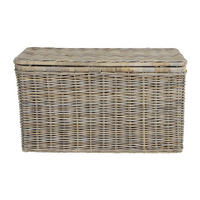TRUHE und Kiste - 100 cm x 55 cm - Naturfasern - Grau - TIMGAD - Grau, Naturmaterialien (100/55/55cm) - Vente-Unique