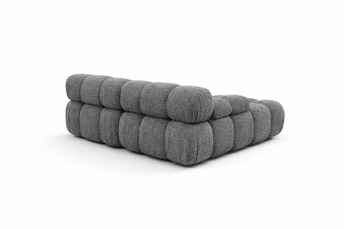 ECKSOFA L-form Mini Modular, Bouclé-Stoff Abriamo, Dunkelgrau, Rechts, Selia - Dunkelgrau, Holz (190/160cm) - Kaiser Möbel