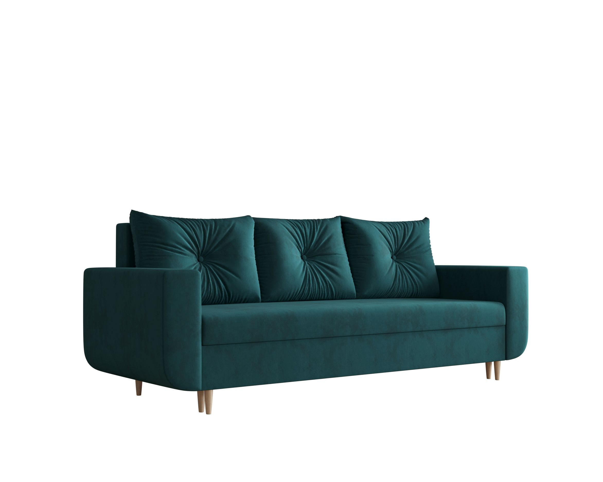 SOFA DELFIN mit Schlaffunktion ITAKA 39 Sofa mit Stauraum - Türkis, Textil (90/88/240cm) - Bedante