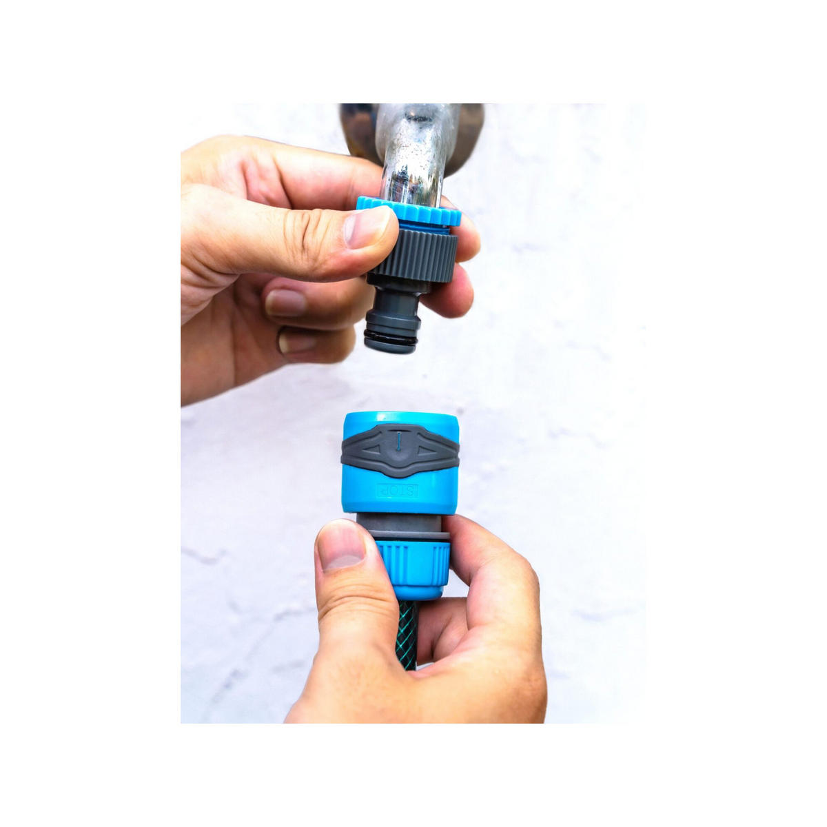 SPRITZ- und Sprühpistole - 3 verstellbare Düsen - Komplettset mit Wasseranschlüssen - Blau, Kunststoff (5/17/23cm) - SUAN