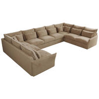 WOHNLANDSCHAFT VERSO U 9M Beige Plüsch - Beige/Schwarz, Kunststoff/Textil (442/93/270cm) - MKS