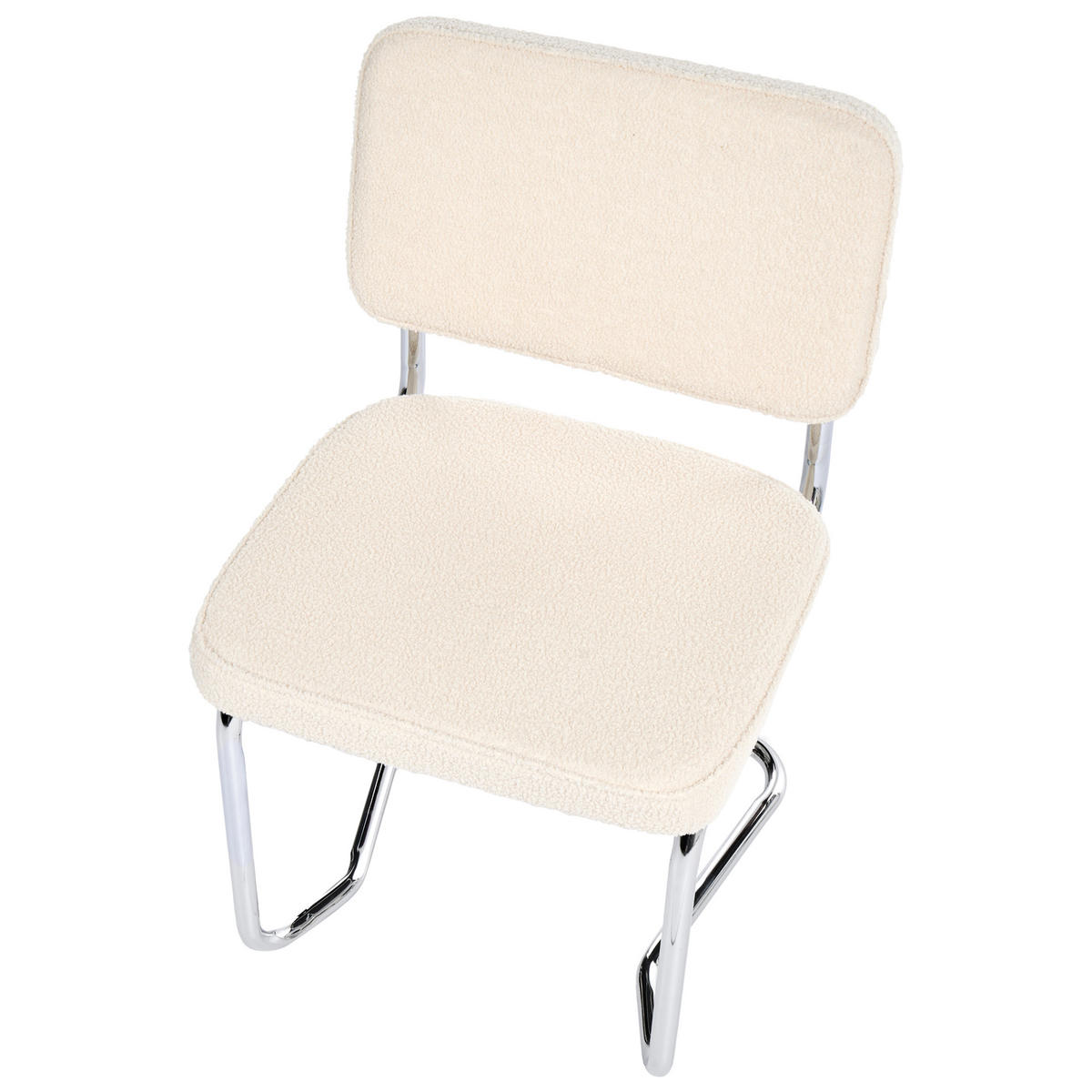 ESSZIMMERSTUHL 2er-Set Bouclé Hellbeige Irwin - Beige, Textil (50/85/53cm) - Beliani