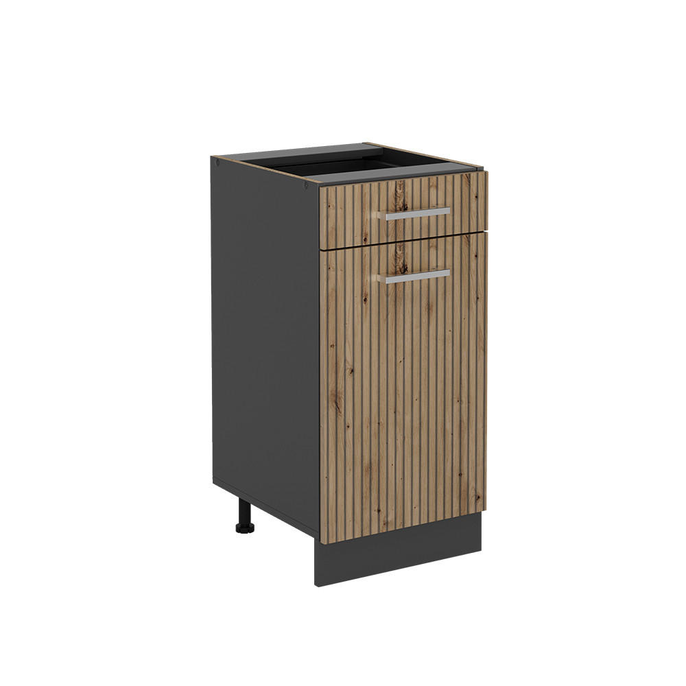 KÖKSUNDERSKÅP R-Line Hantverks ek 40 cm utan bänkskiva Ek Artisan, Antracit 81.6/40/46 cm