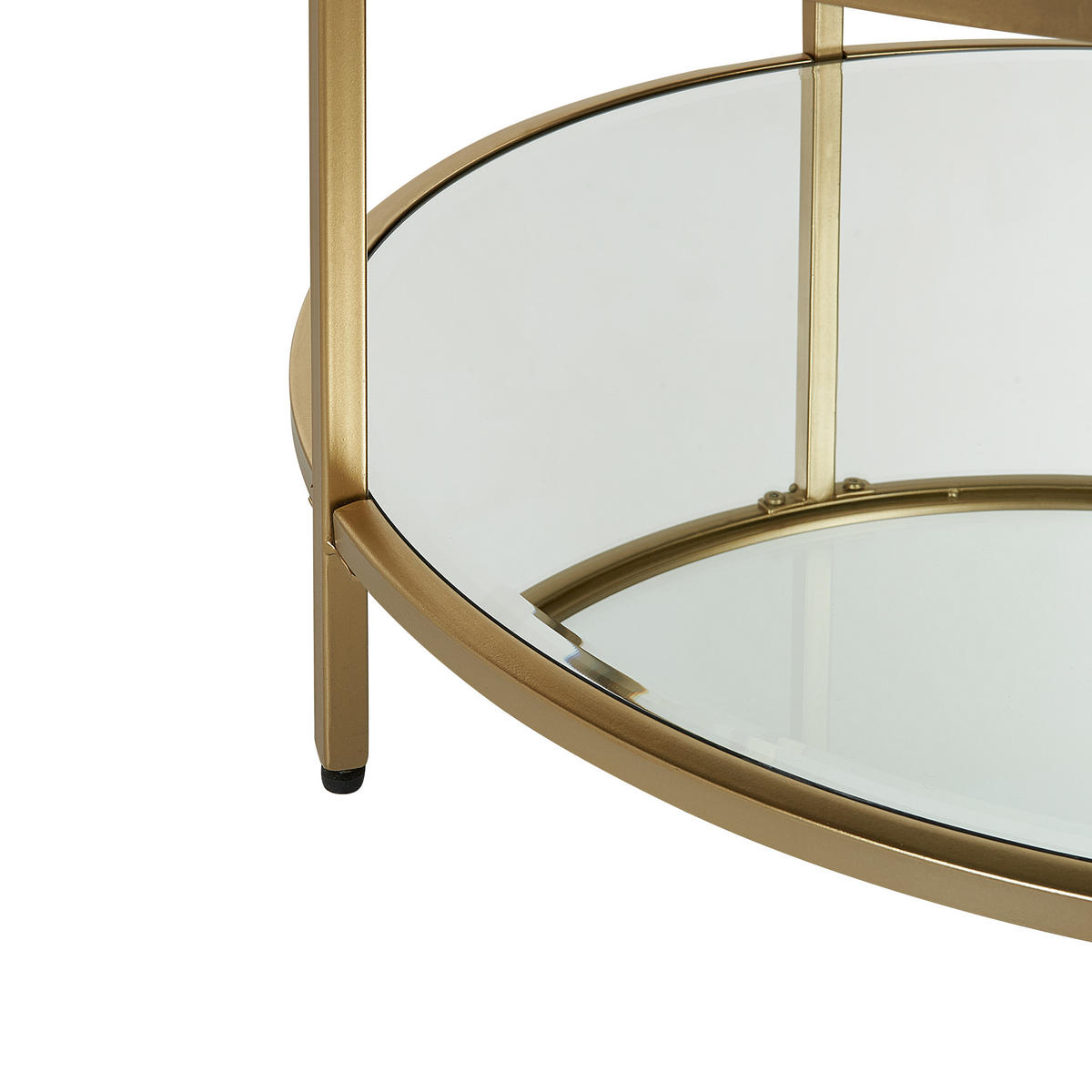 COUCHTISCH Glas/Metall gold 70 cm Birney - Transparent/Goldfarben, Glas (70/70/40cm) - Beliani