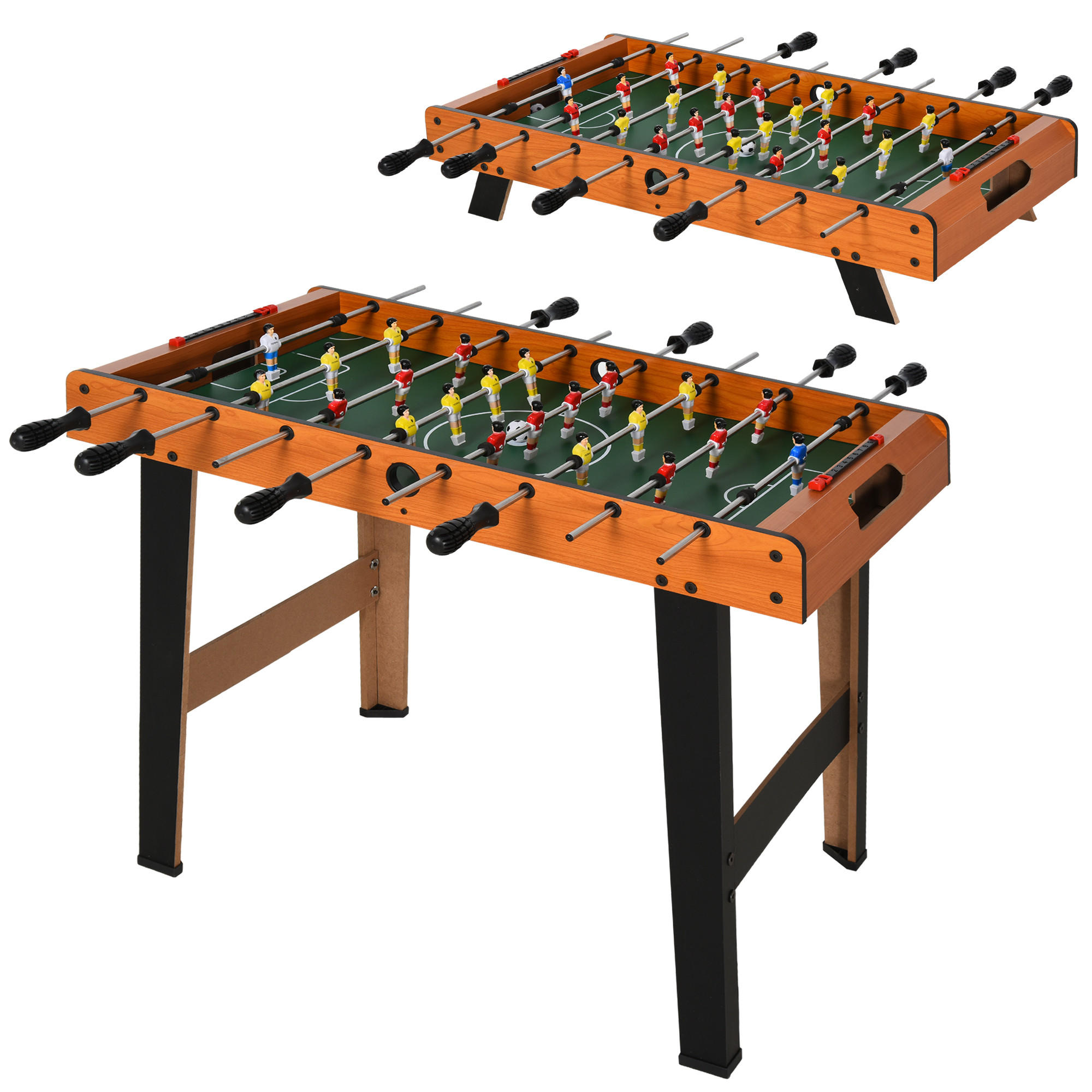 TISCHKICKER DE-10686 mit Edelstahlstangen & kompakten Maßen Schwarz - Naturfarben, Holzwerkstoff (40/84.5cm) - ComfortXL
