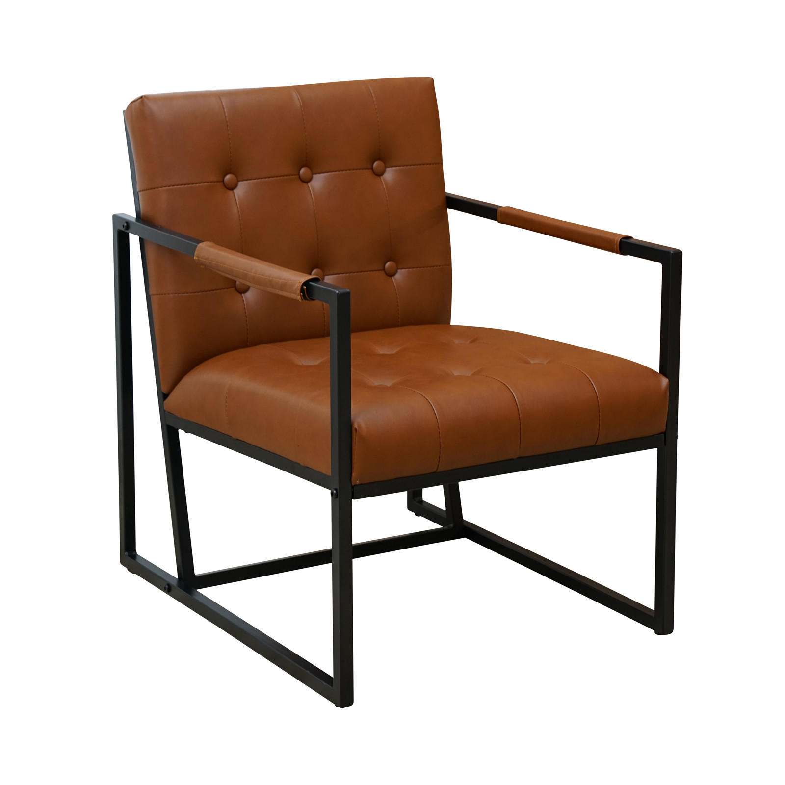 LOUNGESESSEL JONES Kunstleder Braun - Schwarz/Braun, Textil/Metall (53/73/69cm) - SVITA