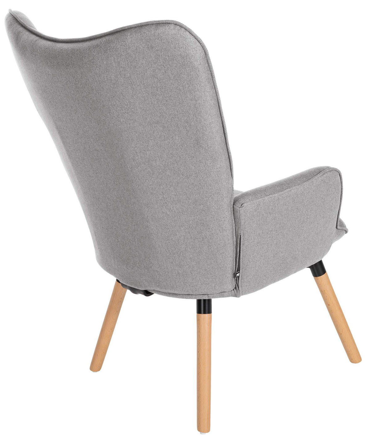 SESSEL Stoff grau - Eukalyptusholzfarben/Grau, Holz/Textil (68/101/73cm) - CLP