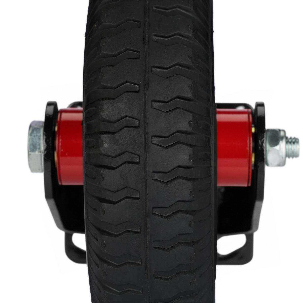 LÄNKRULLE Svart Röd luftgummihjul 120 kg - Röd/Svart, Metall/Plast (20/14/26cm) - Relaxdays