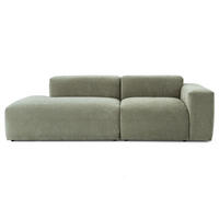 3-SITZER modulares Sofa HEAVEN SET 1 Links, Breite 255 cm Webstoff Grün - Schwarz/Grün, Holz/Kunststoff (255/71/102cm) - Muffo