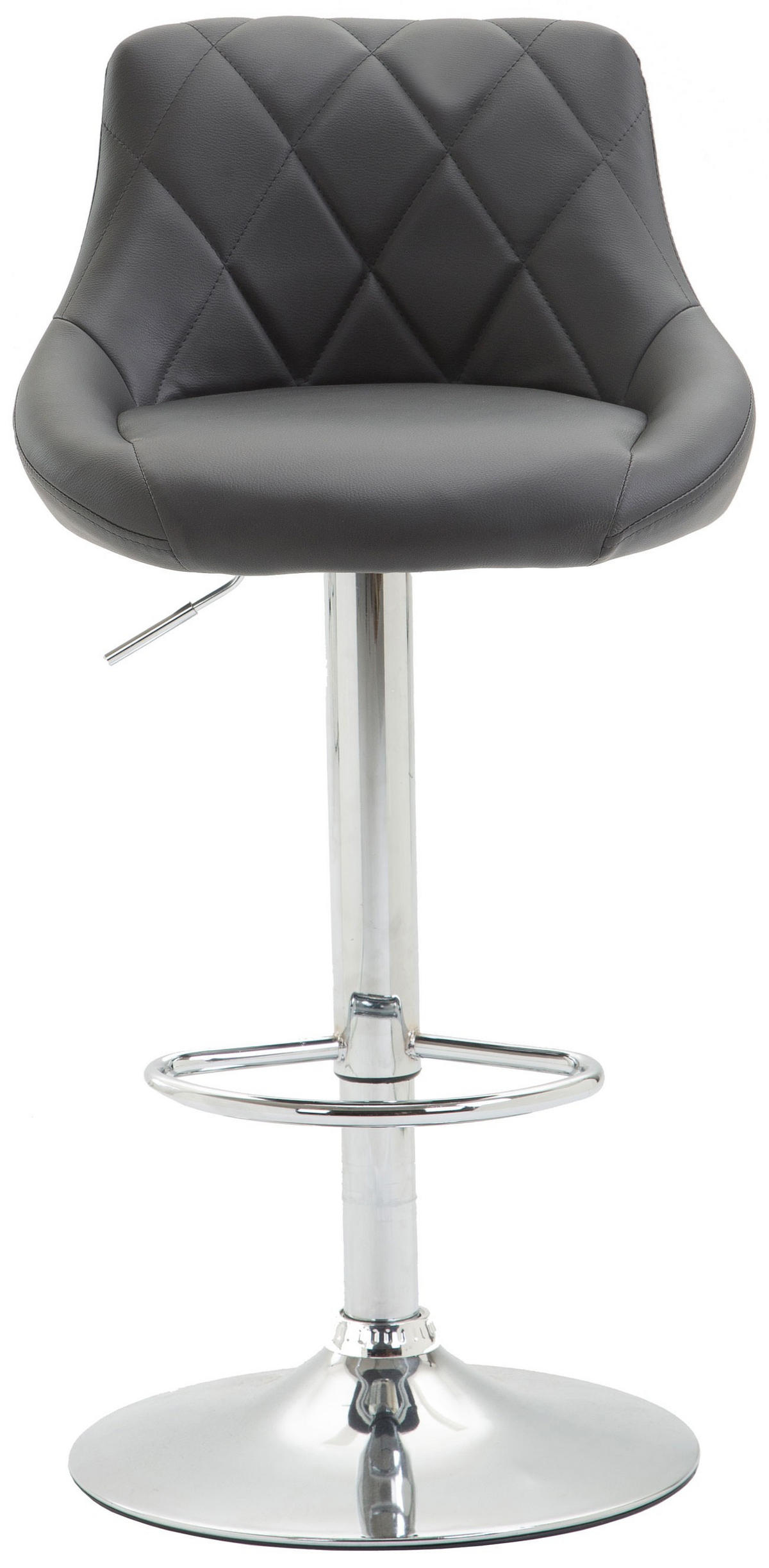 BARHOCKER Lazio 2er Set 83-104x46x49 cm Grau - Grau, Leder (46/83/49cm) - furnicato