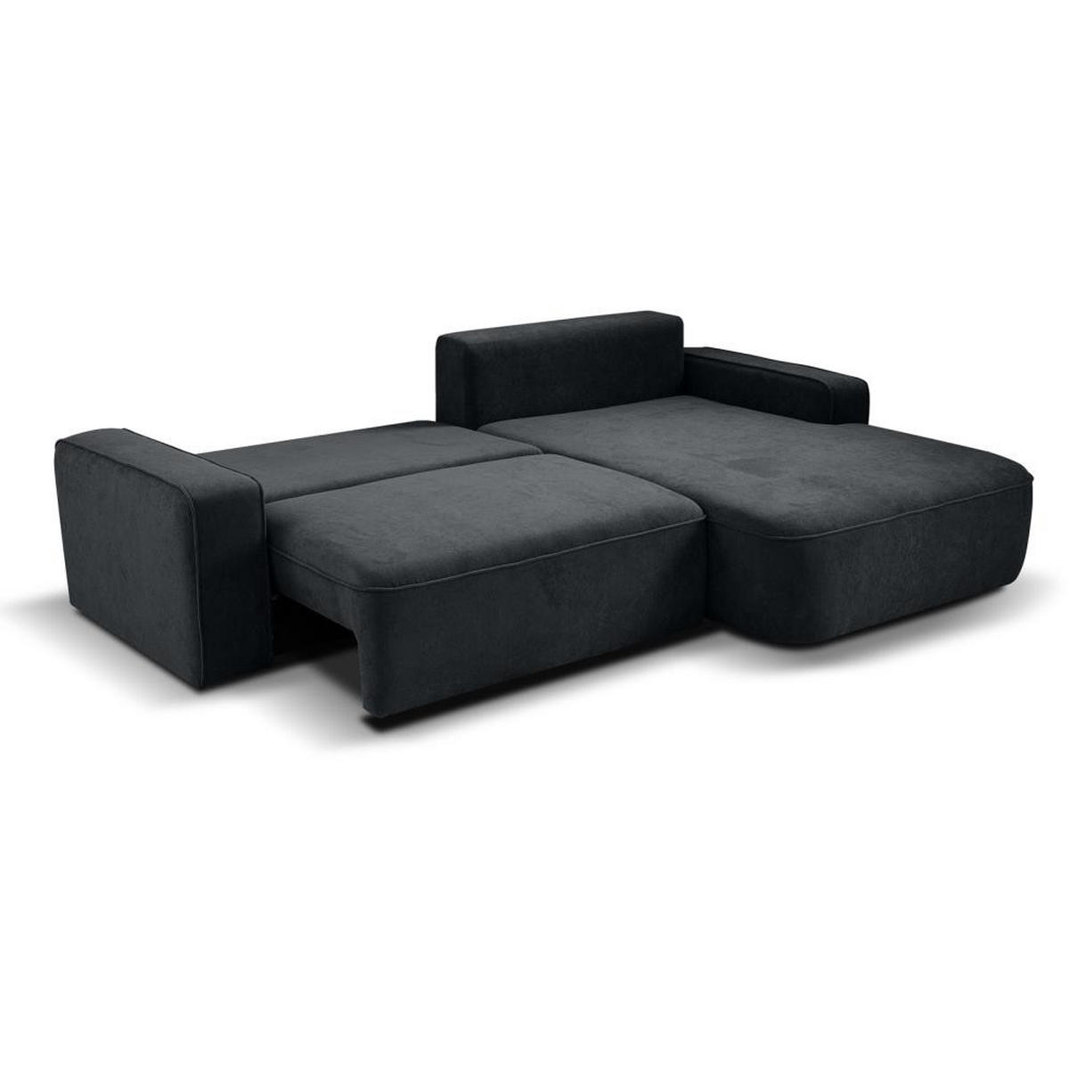 ECKSCHLAFSOFA Torre graphit velours rechts - Graphitfarben, Textil (258/171cm) - Beautysofa