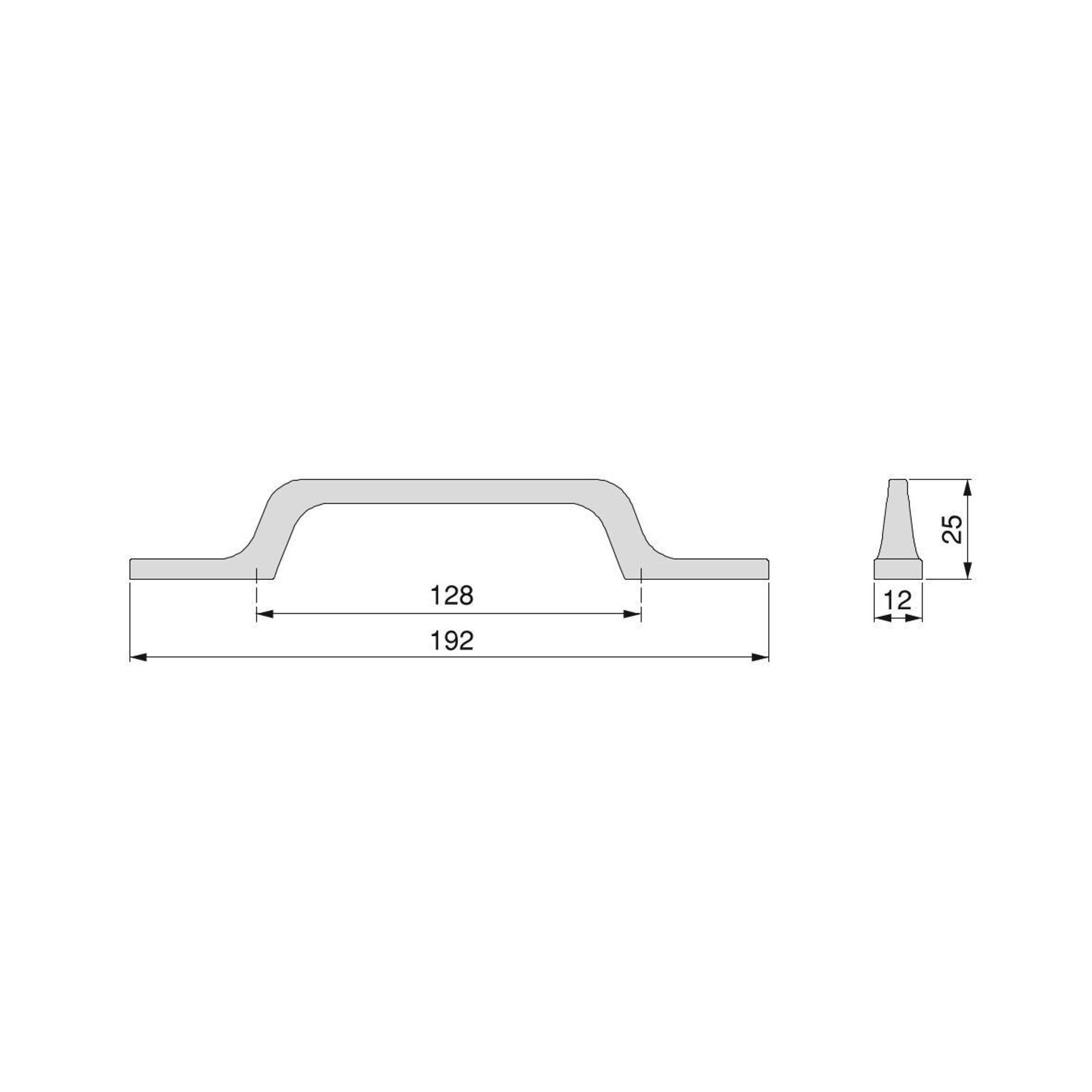 MÖBELGRIFFE Osaka, L192mm, 128mm Achsenabstand, Aluminium, Dunkelgrau 25er-set - Dunkelgrau, Metall (1.2/3/19.2cm) - EMUCA