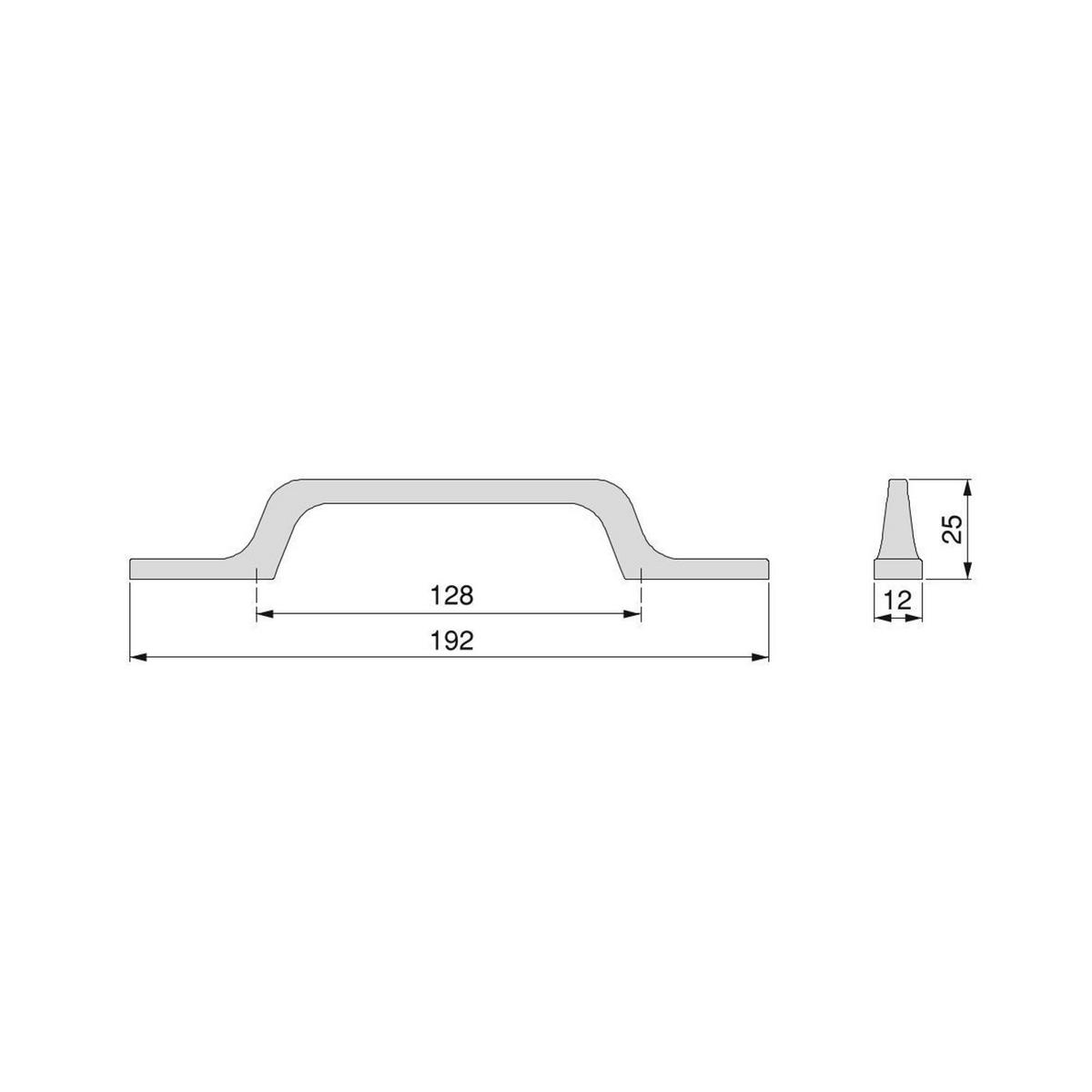 MÖBELGRIFFE Osaka, L192mm, 128mm Achsenabstand, Aluminium, Dunkelgrau 25er-set - Dunkelgrau, Metall (1.2/3/19.2cm) - EMUCA