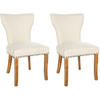 WOHNZIMMERSTUHL 2er Set Stoff creme - Creme/Naturfarben, Holz/Textil (52/90/59cm) - CLP