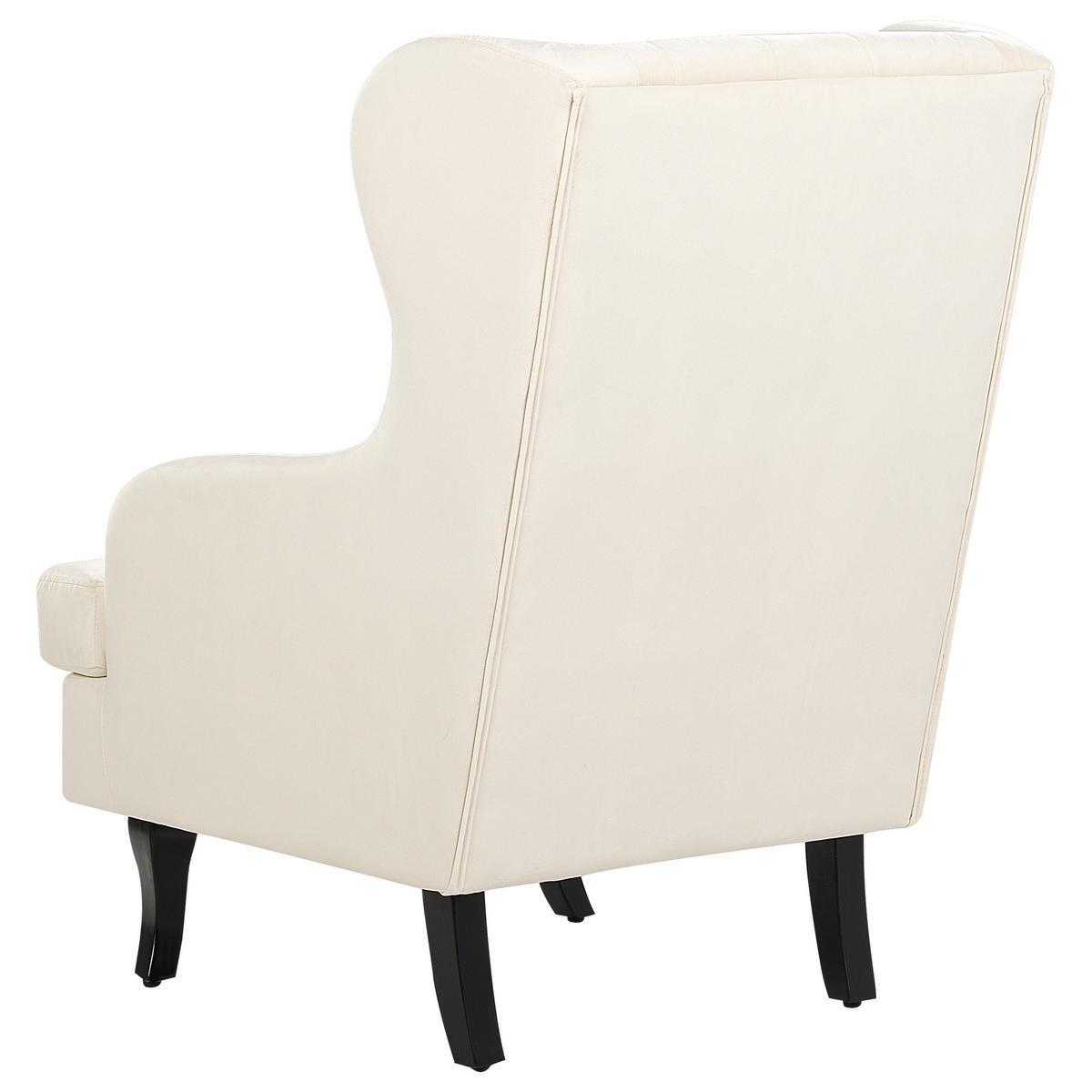 SESSEL Samtstoff Cremeweiß Alta - Schwarz/Weiß, Textil (65/100/85cm) - Beliani
