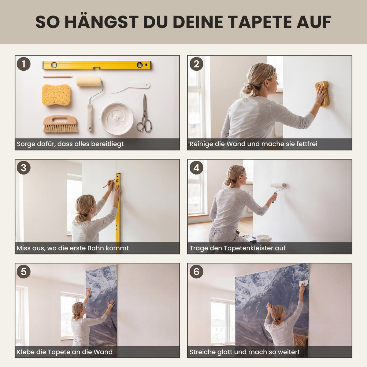 TAPETE - Schottischer Hochländer - Braun - Wasser - 220x260 cm - Braun, Papier (220/260cm) - OnlyWow