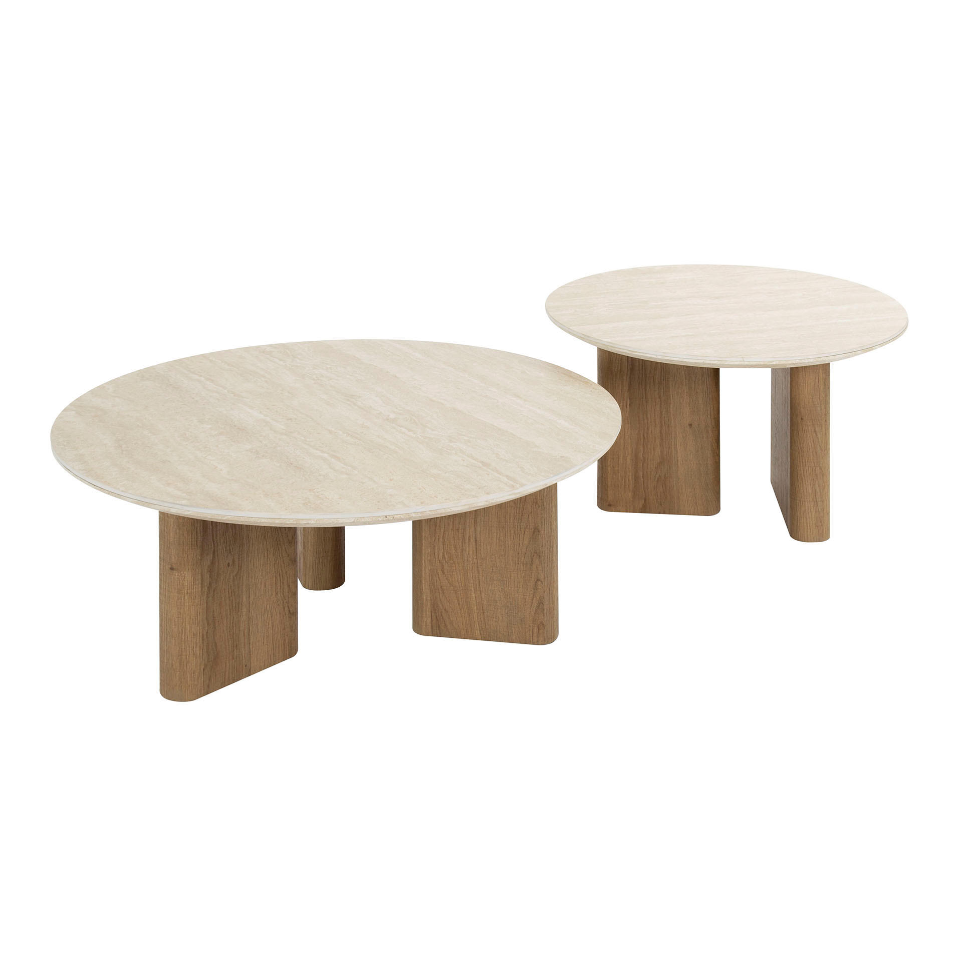 COUCHTISCH Romano Braun 76/76/30 cm 2er-Set - Beige, Keramik (76/76/30cm) - Hoyz Collection