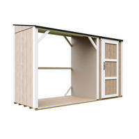 PRÍSTREŠOK na drevo s kôlňou 4,14 m² M985-TERRA BROWN - hnedá, drevo (120/220/345cm) - Timbela