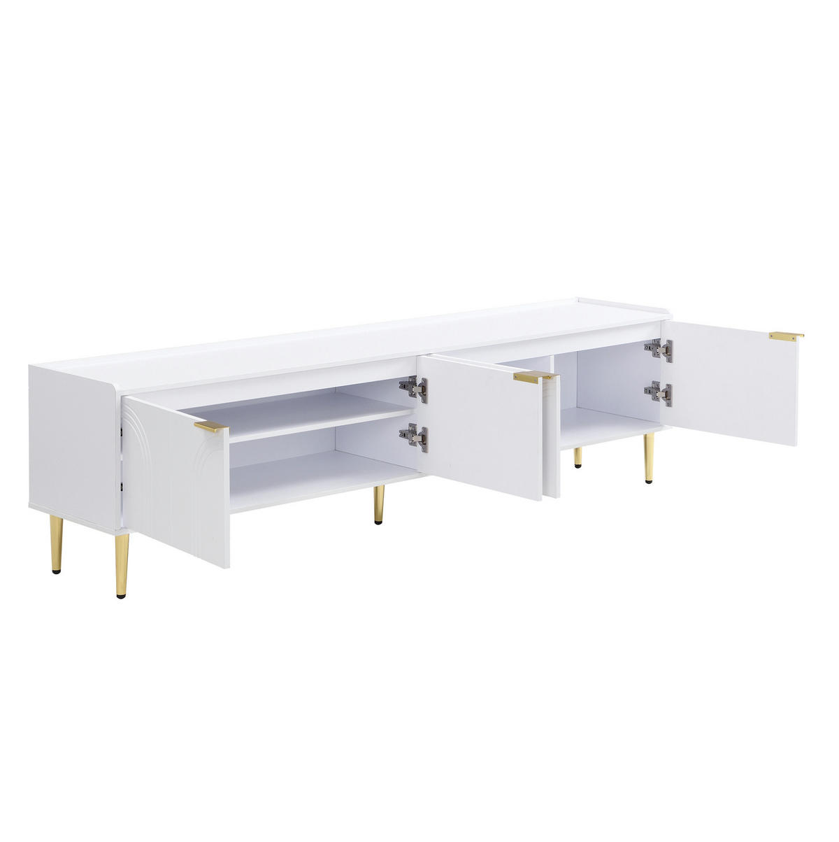 TV-LOWBOARD 170/35/47,5 cm weiß aus MDF mit Kabeldurchführung - Weiß, Holzwerkstoff (170/47.5/35cm) - OKWISH