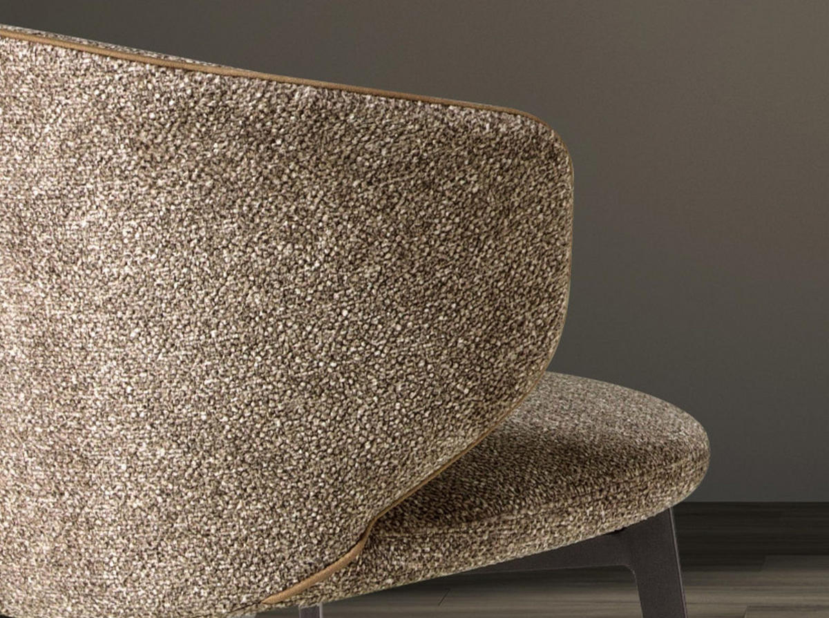 STUHL Brauner marmorierter Stoffstuhl 59/55/76cm - Ecru/Braun, Textil/Metall (59/76/55cm) - ANGEL CERDA