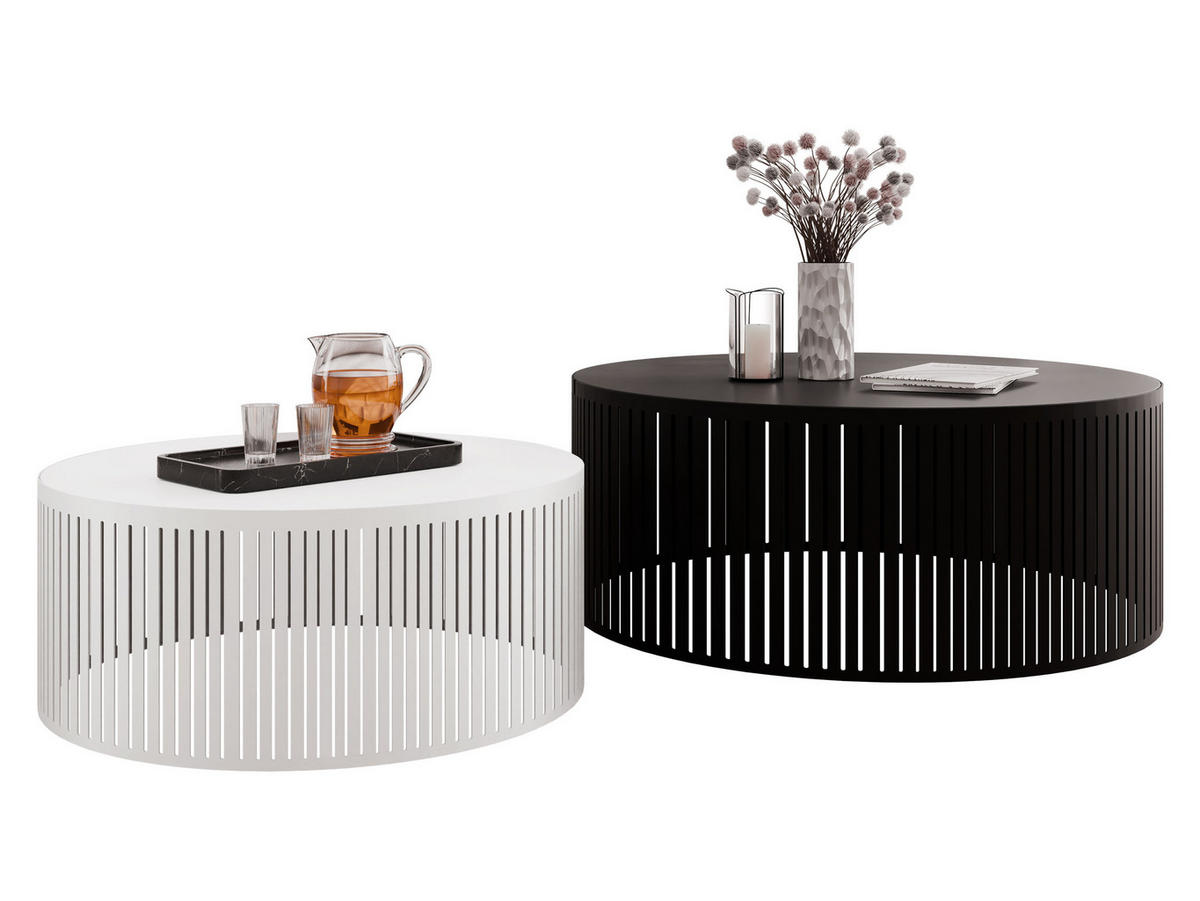 COUCHTISCH-SET Velede - Multicolor/Schwarz, Holzwerkstoff/Metall (75/75/30cm) - MIRJAN24