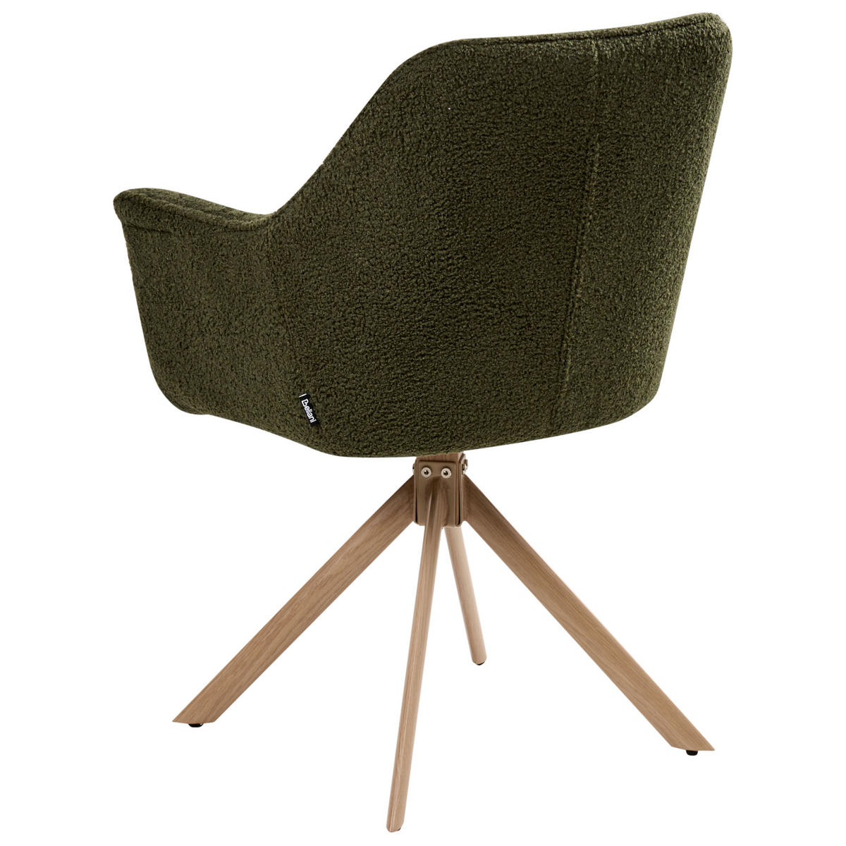 ESSZIMMERSTUHL drehbar Bouclé Grün Hayden - Braun/Grün, Textil (64/85/69cm) - Beliani