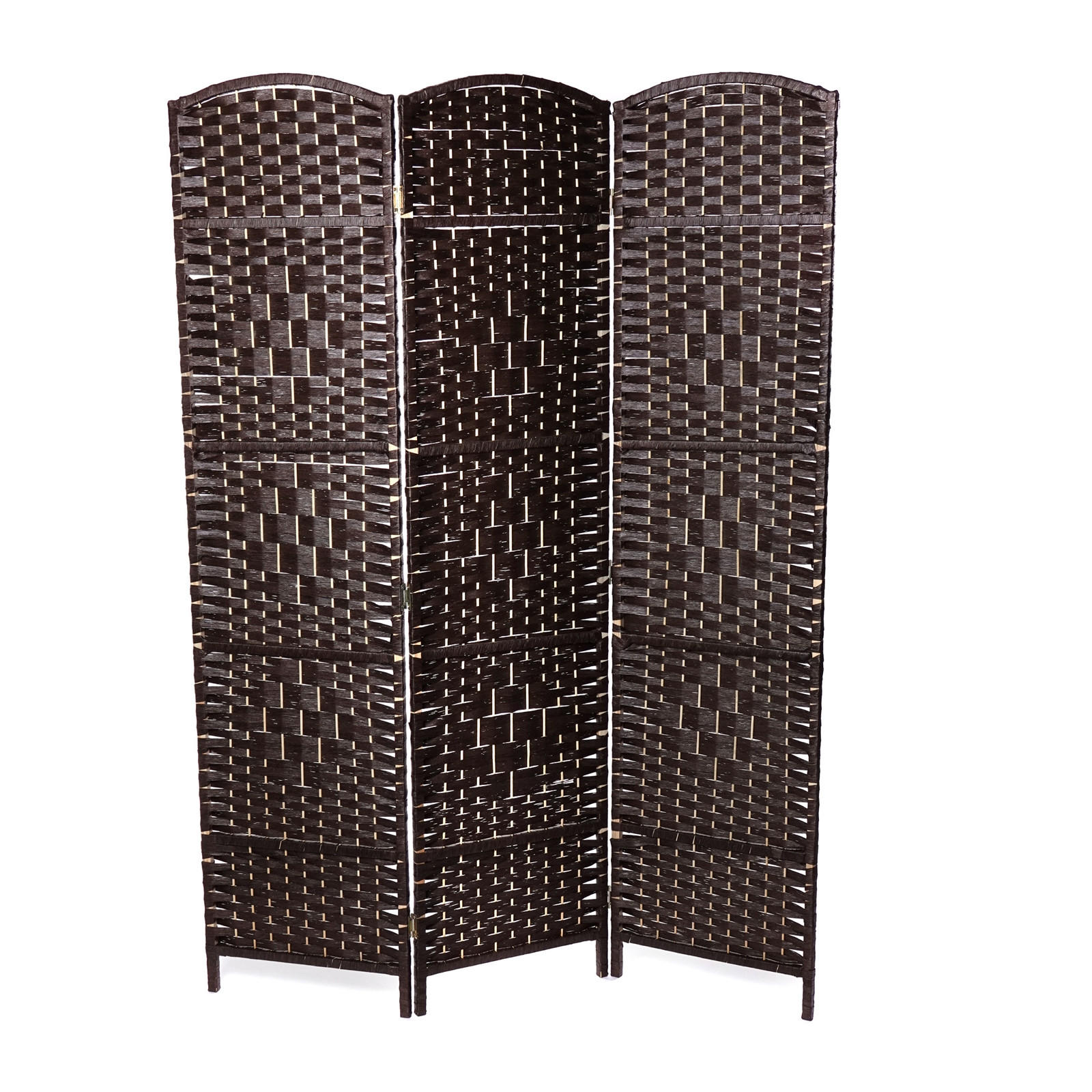 RAUMTEILER Quinn 3-tlg. 166x121 cm, Rattan-Look dunkelbraun - Dunkelbraun, Holz (121/168/2cm) - CREEDWOOD